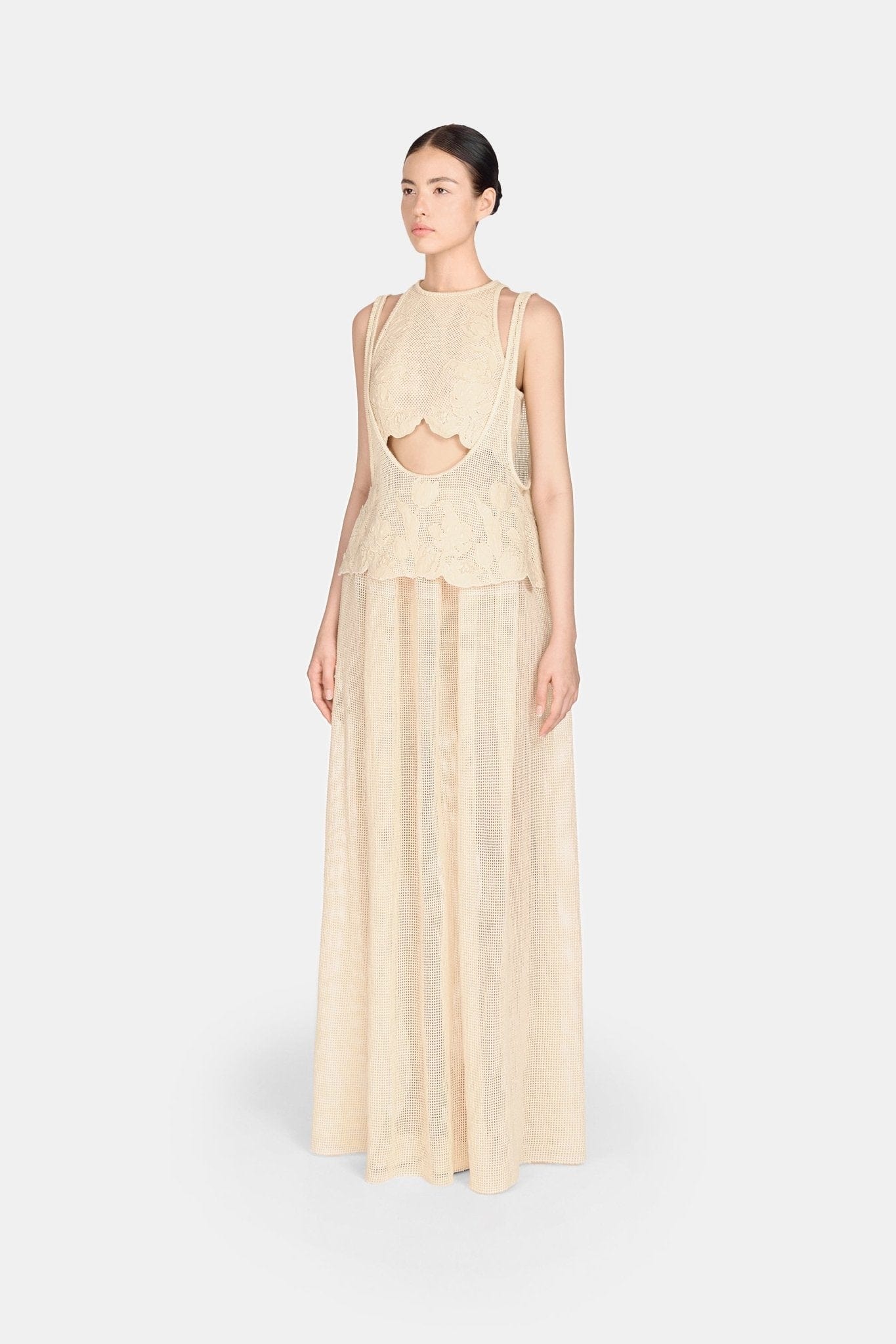 Beige Floral Tank Top - Montsand