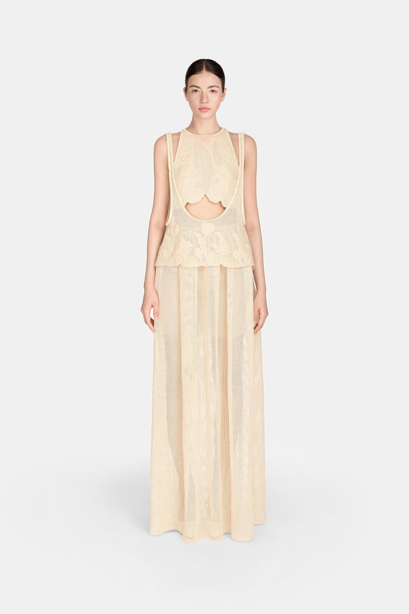 Beige Floral Tank Top - Montsand