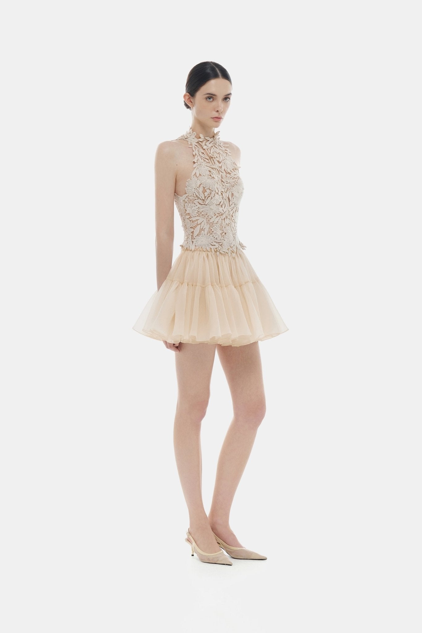 Beige Flower Beaded Top – Montsand