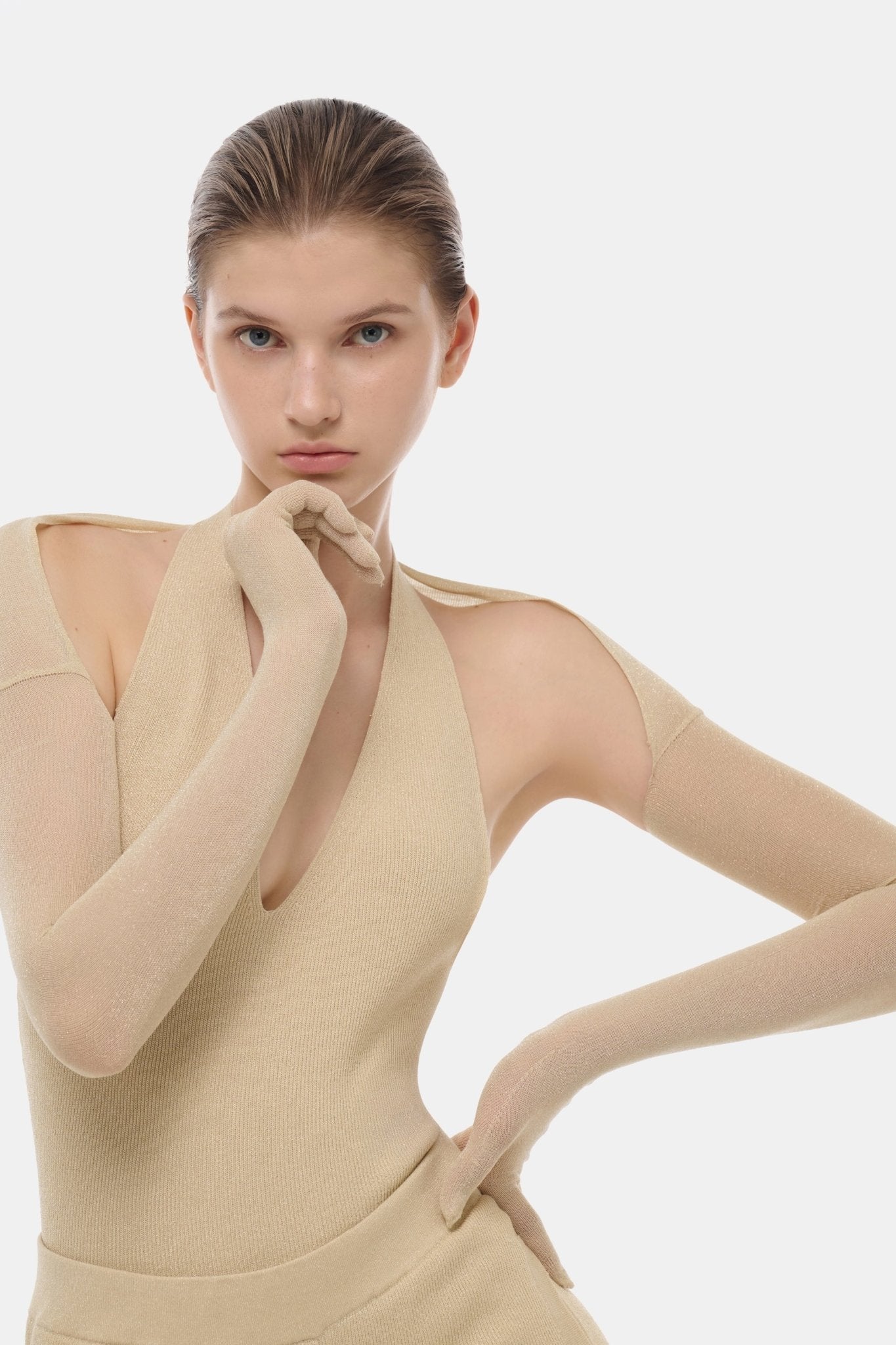 Beige Knit Gloves - Montsand