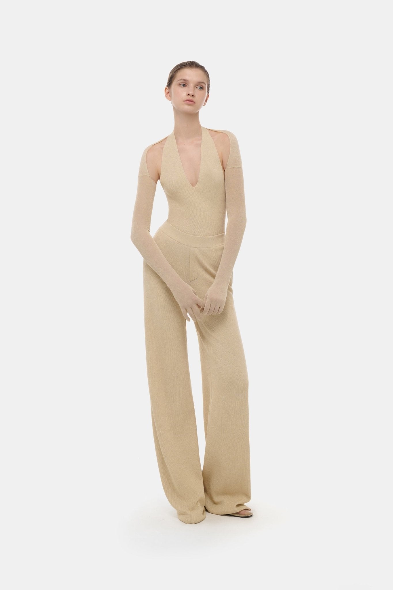 Beige Knit Gloves - Montsand