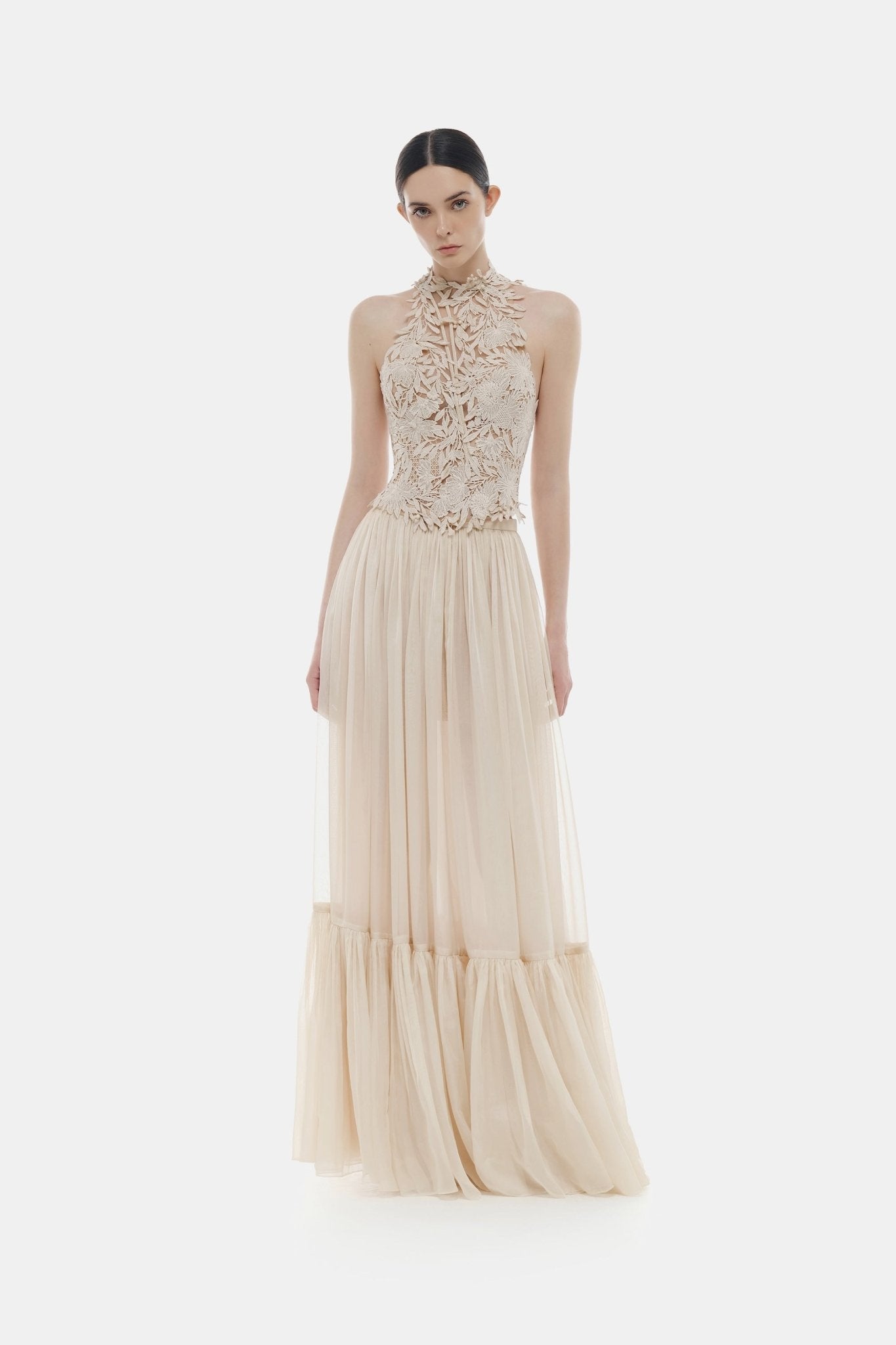 Beige Layered Maxi Skirt Skirts Montsand