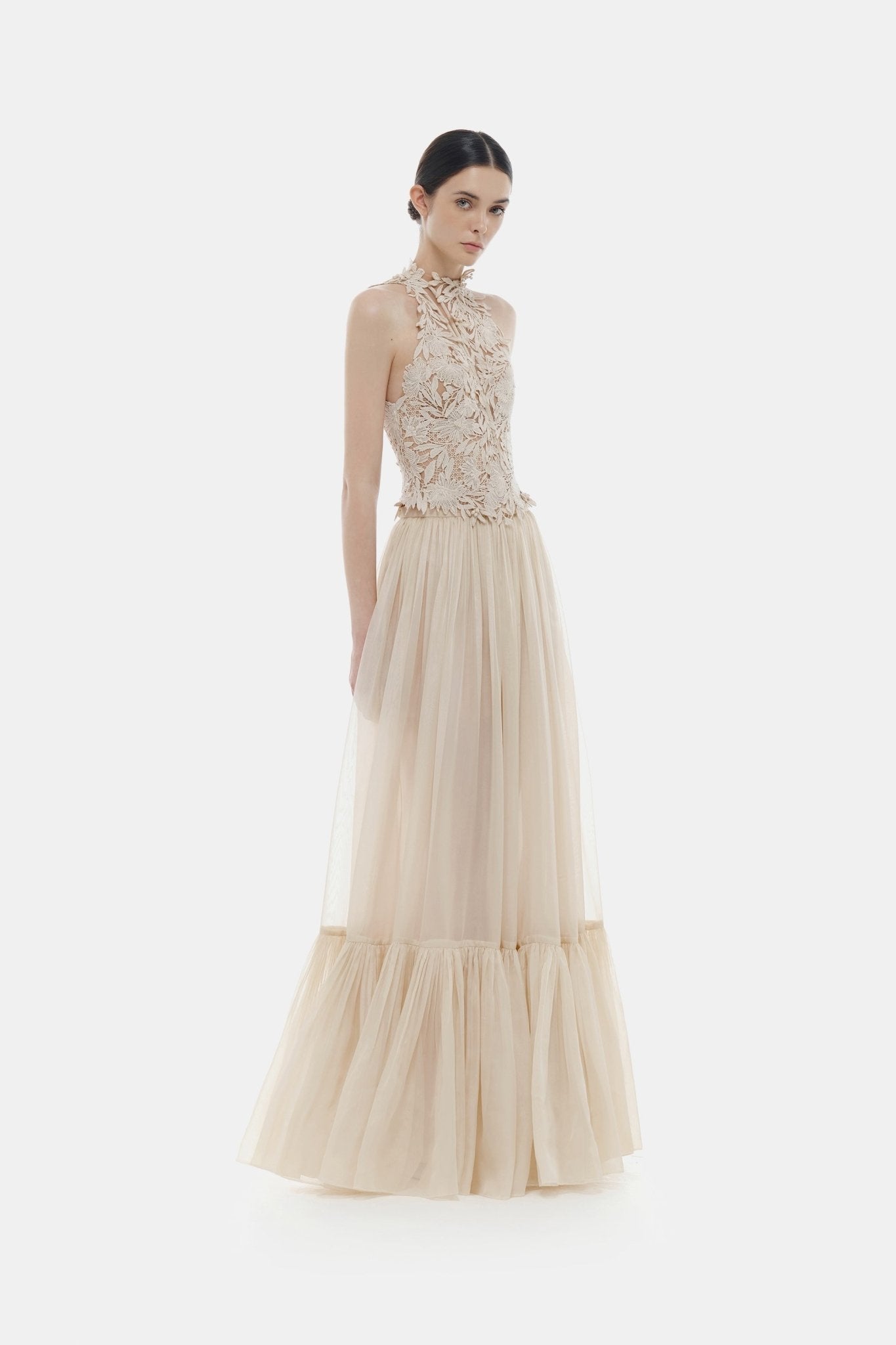 Beige Layered Maxi Skirt Skirts Montsand