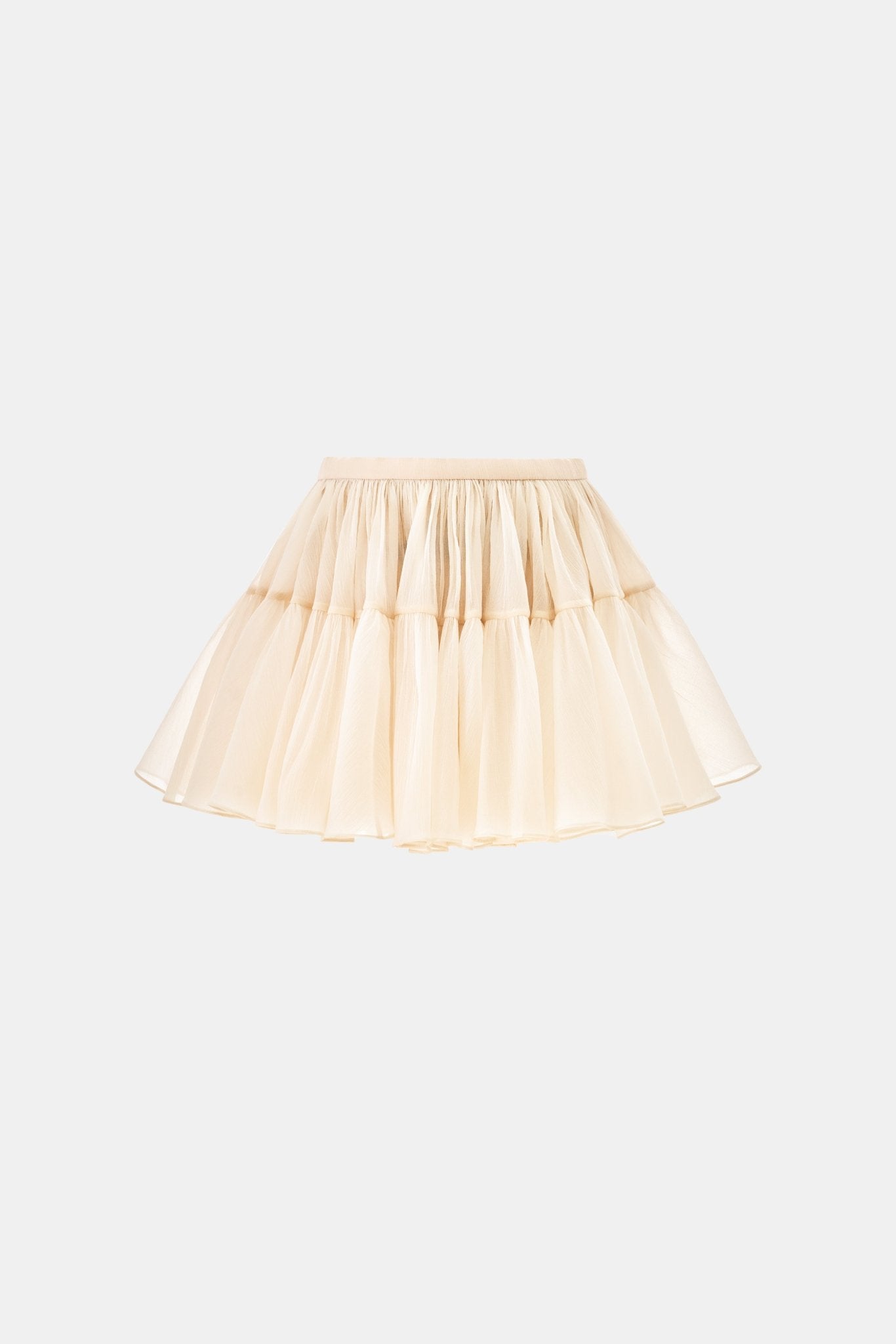 Beige Layered Tulle Mini skirt Skirts Montsand