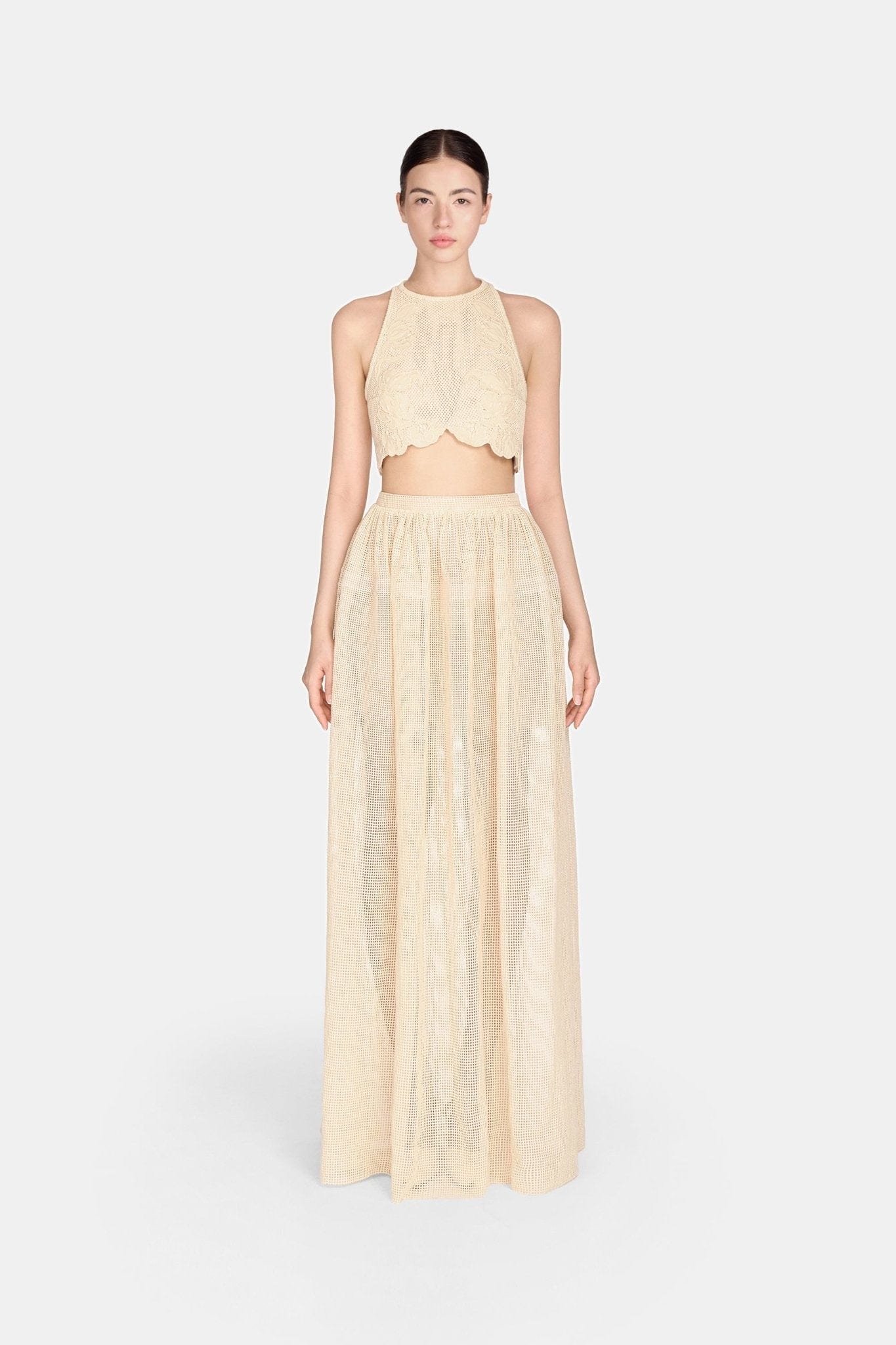 Beige Mesh Skirt - Montsand