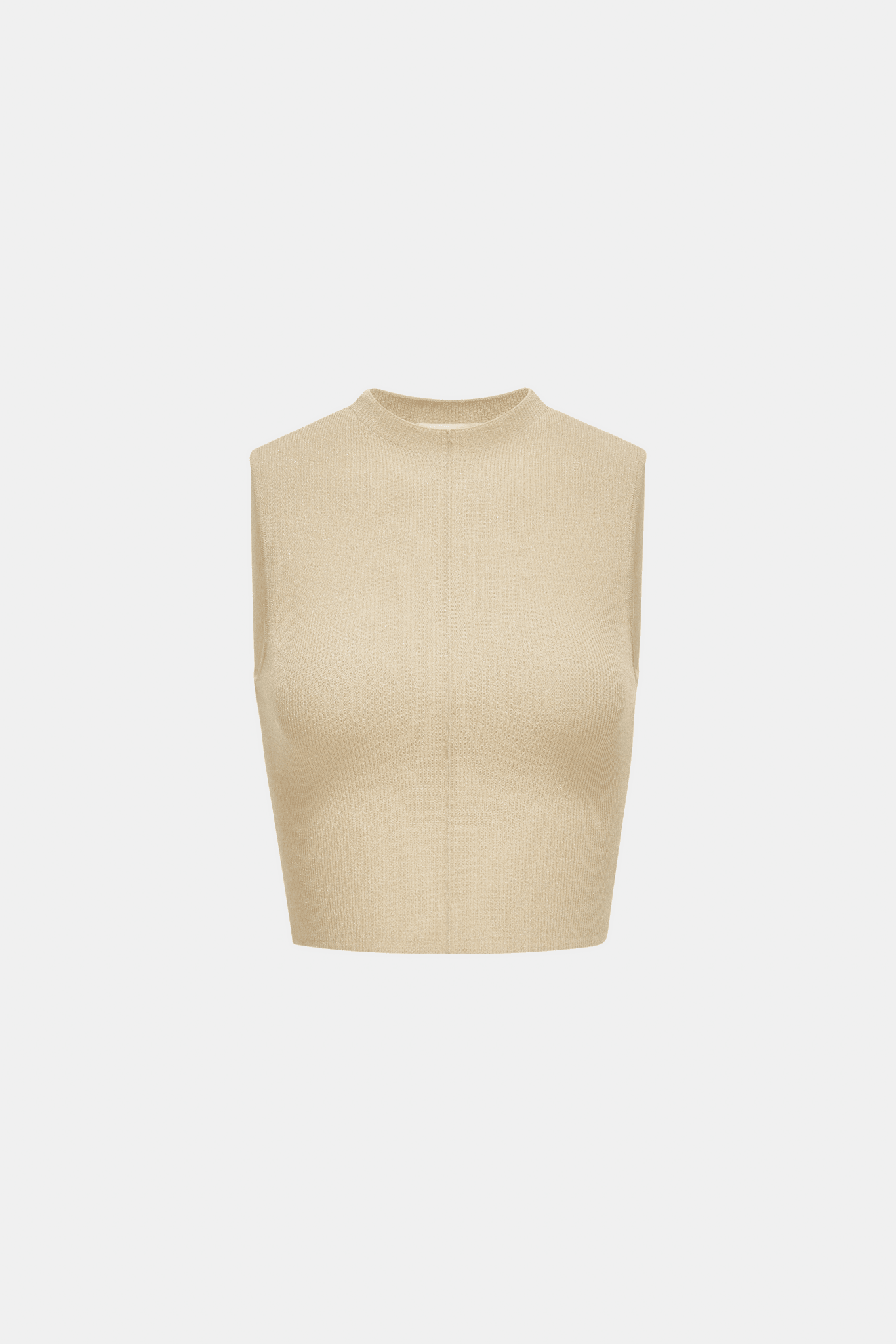 Beige Mockneck Sleeveless Top - Montsand