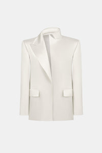 Beige Silk Blazer - Montsand