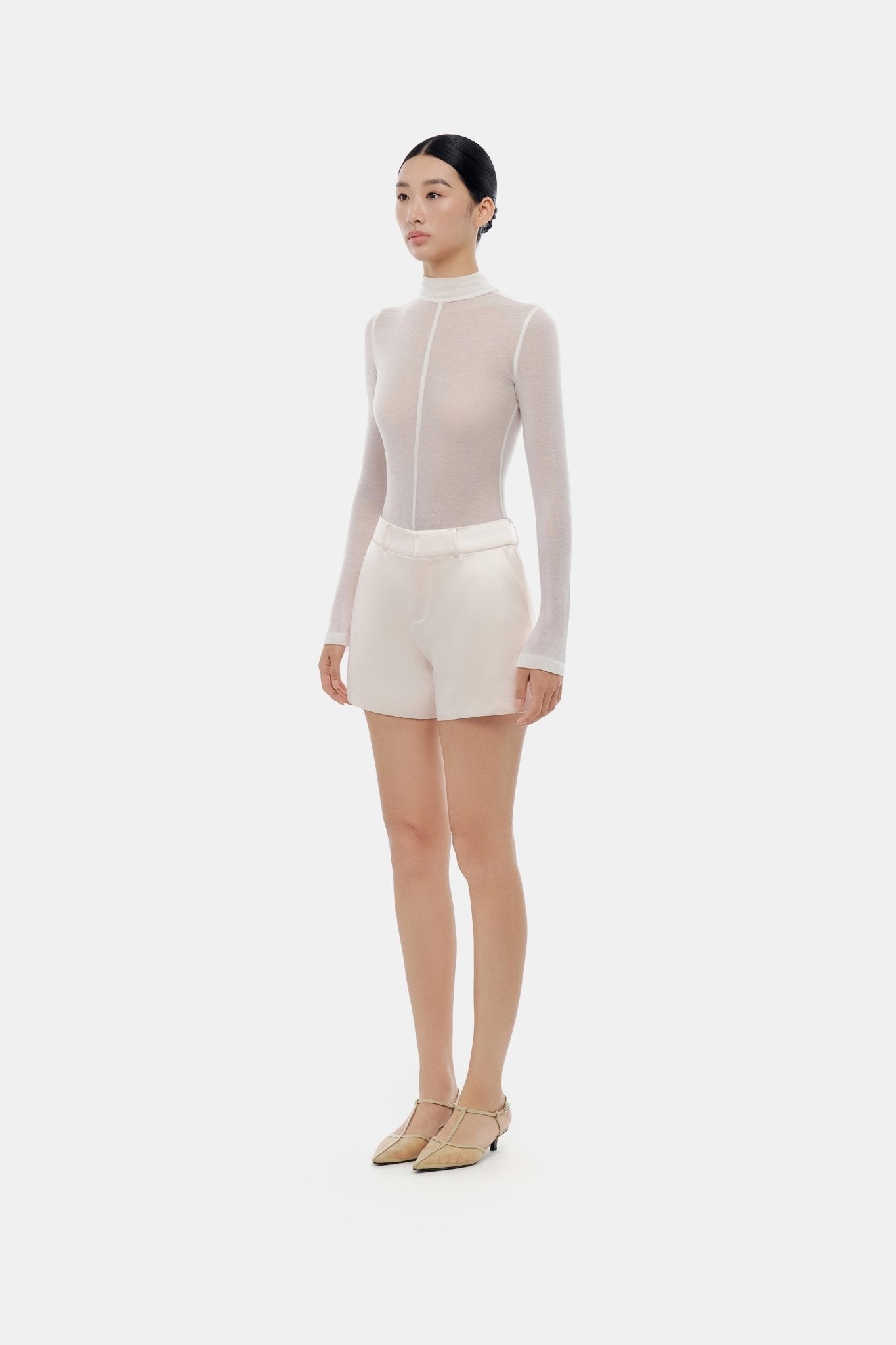 Beige Silk Shorts - Montsand