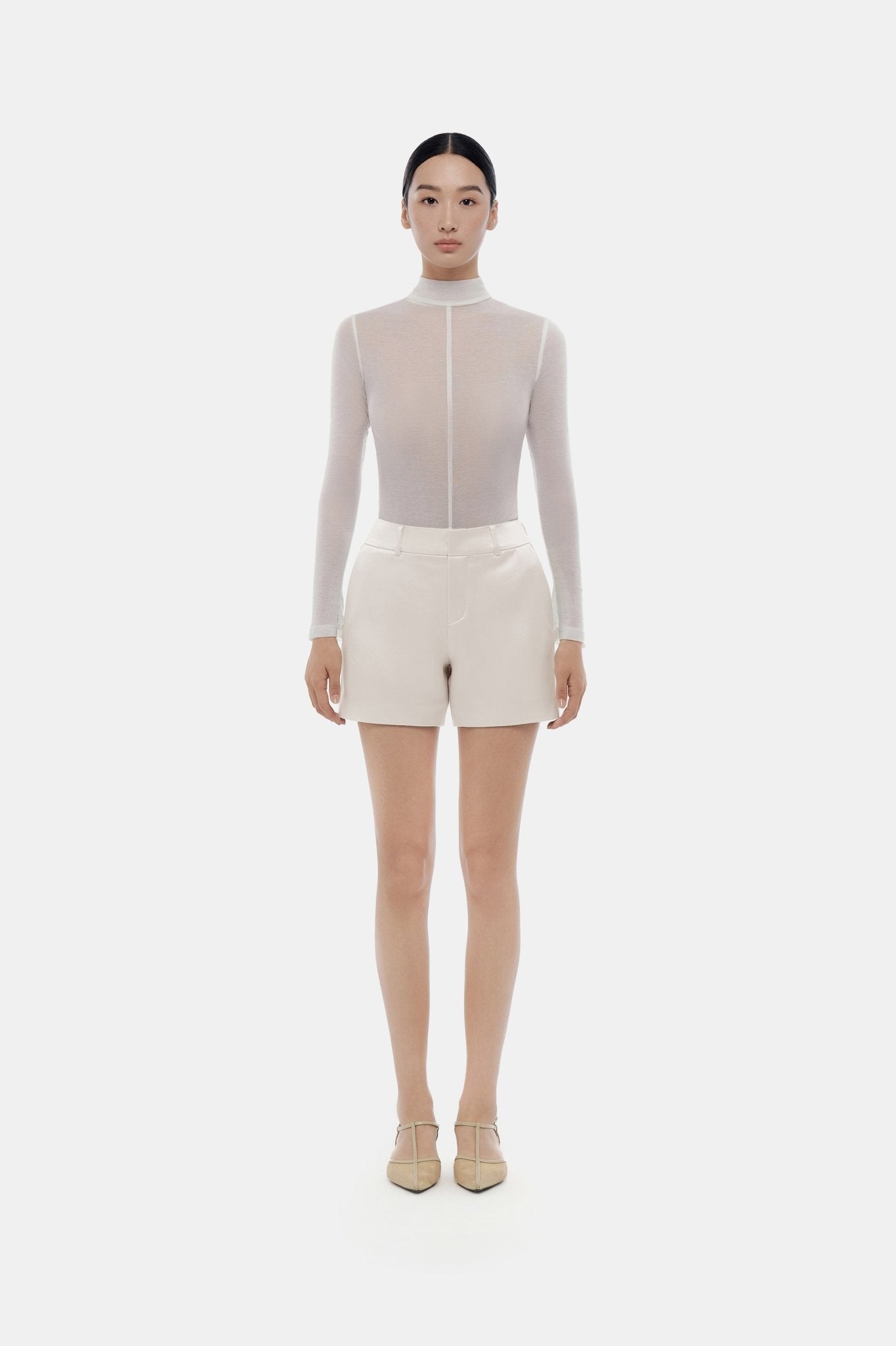 Beige Silk Shorts - Montsand