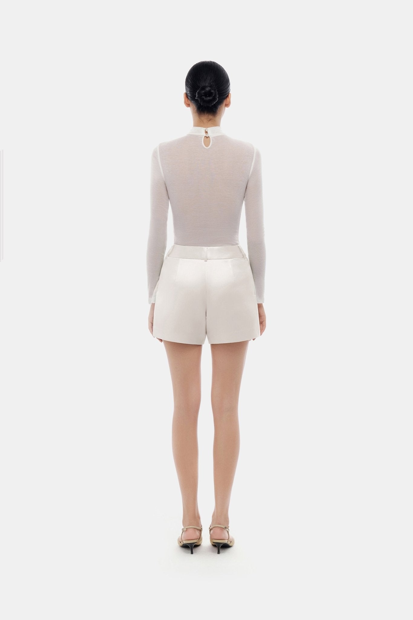 Beige Silk Shorts - Montsand