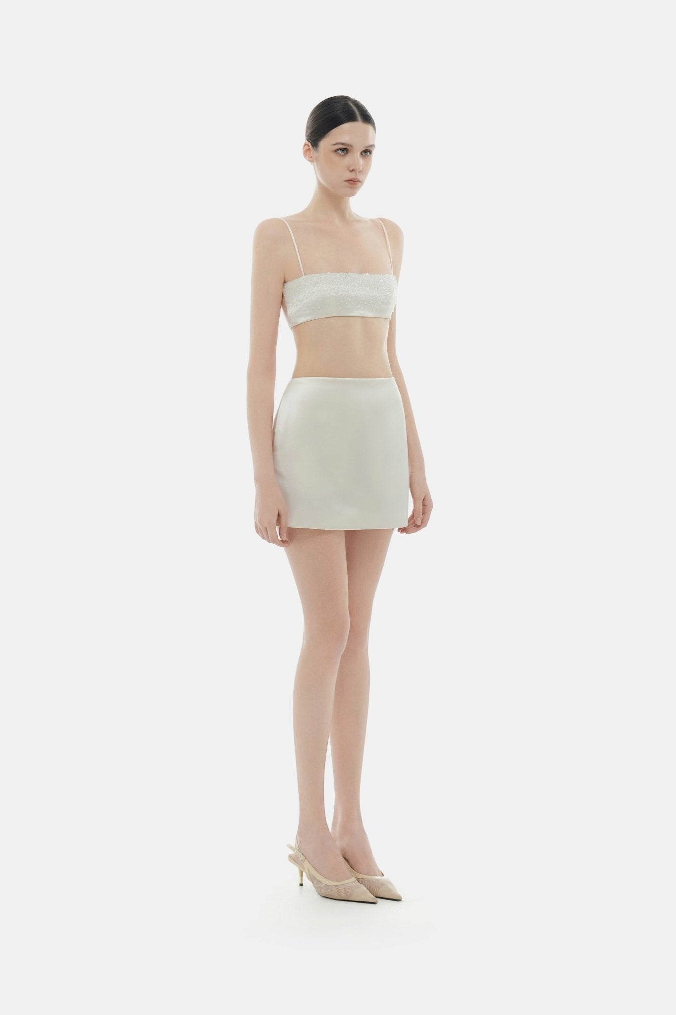 Beige Silk Skirt - Montsand