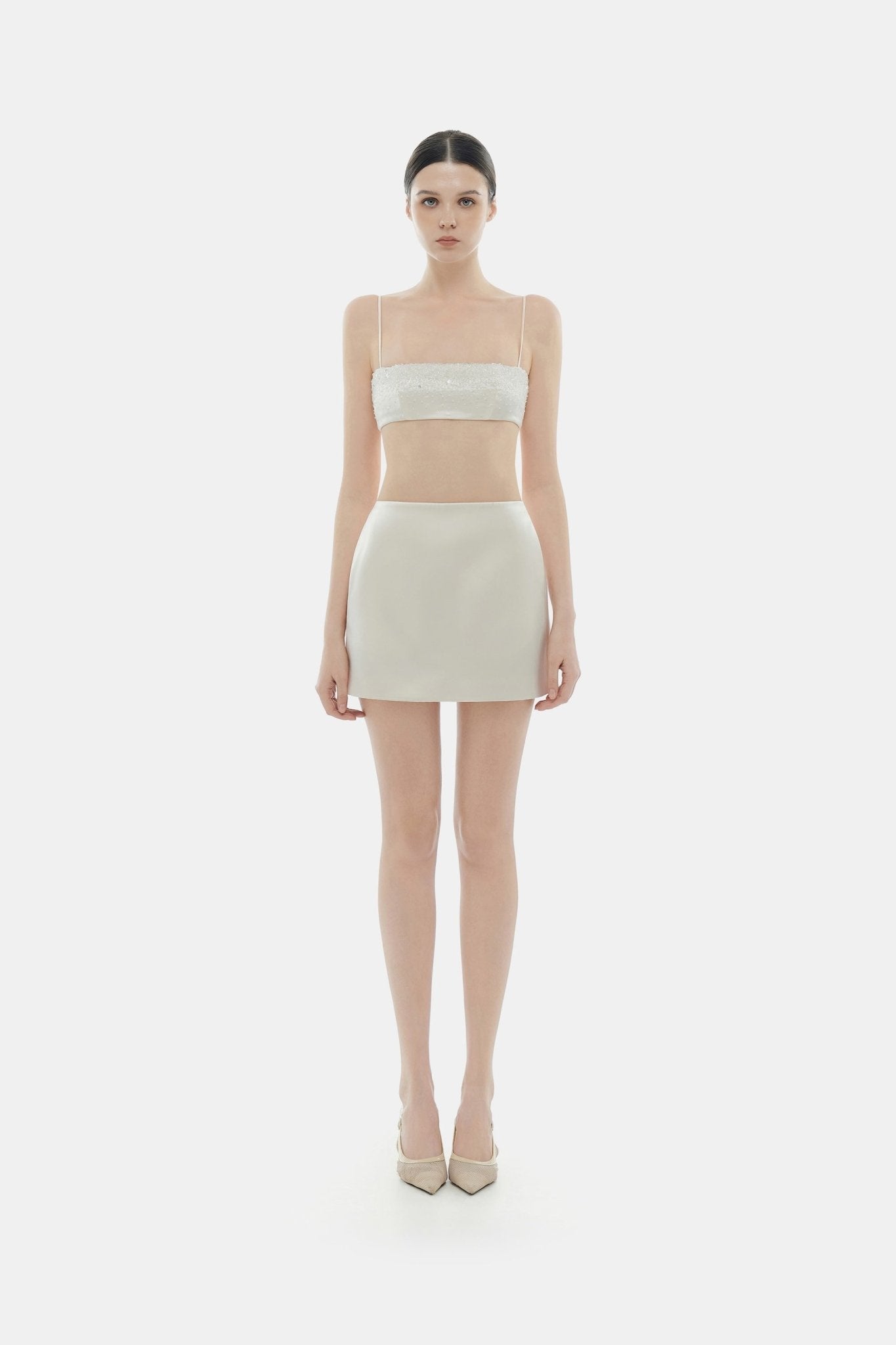 Beige Silk Skirt - Montsand