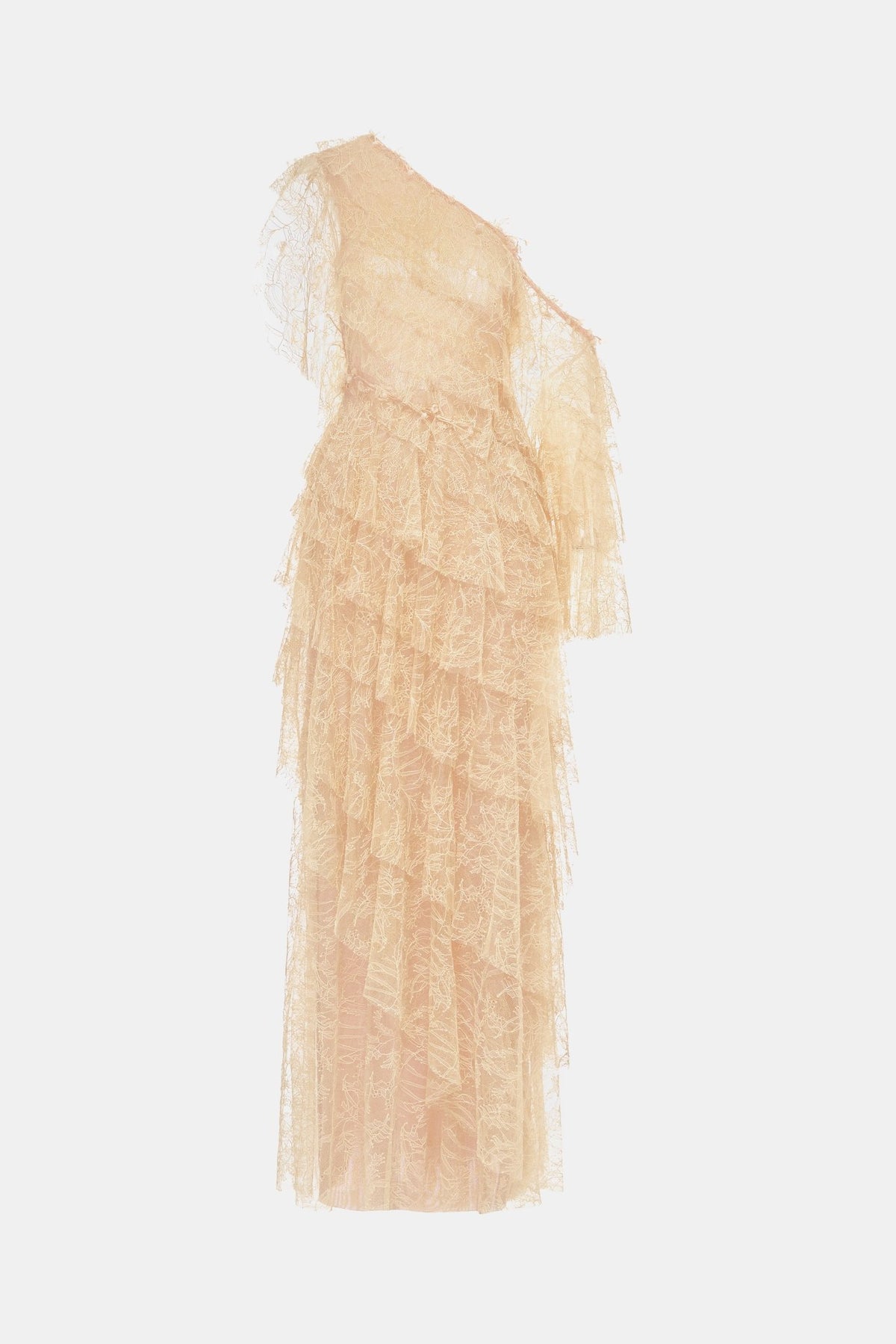 Beige Tiered Asymmetrical Dress - Montsand