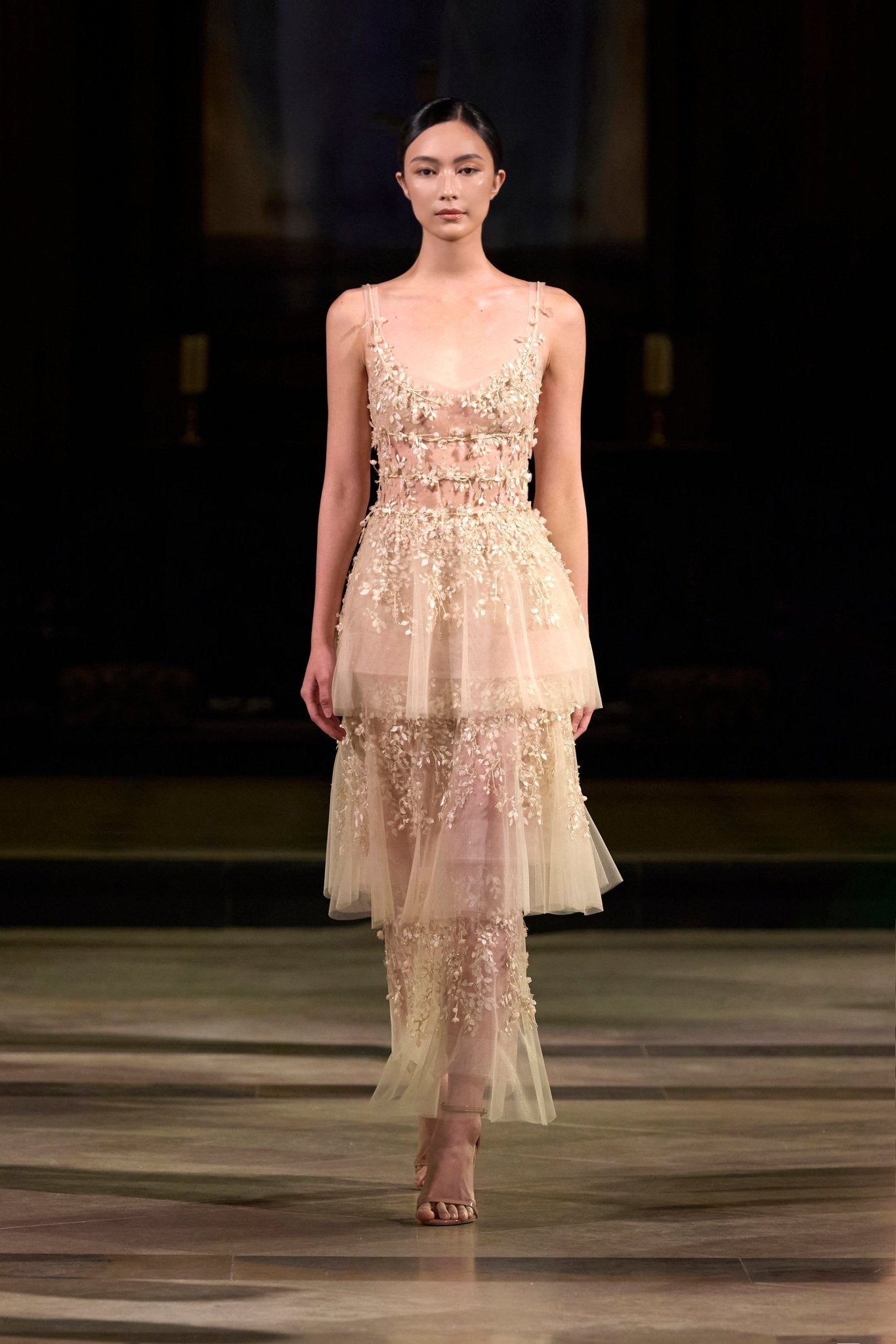 Beige Tiered Dress - Montsand