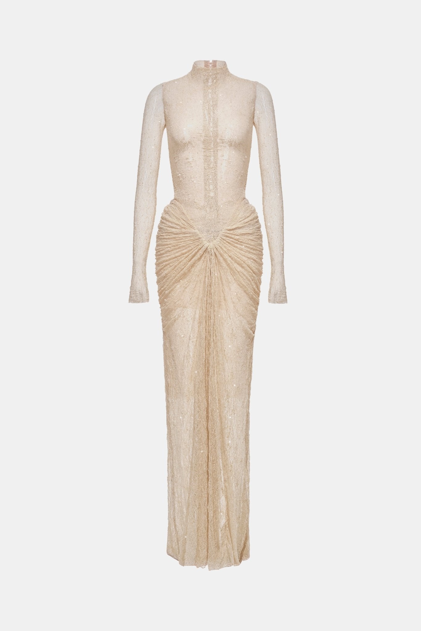 Beige Twisted Bodycon Dress XS
