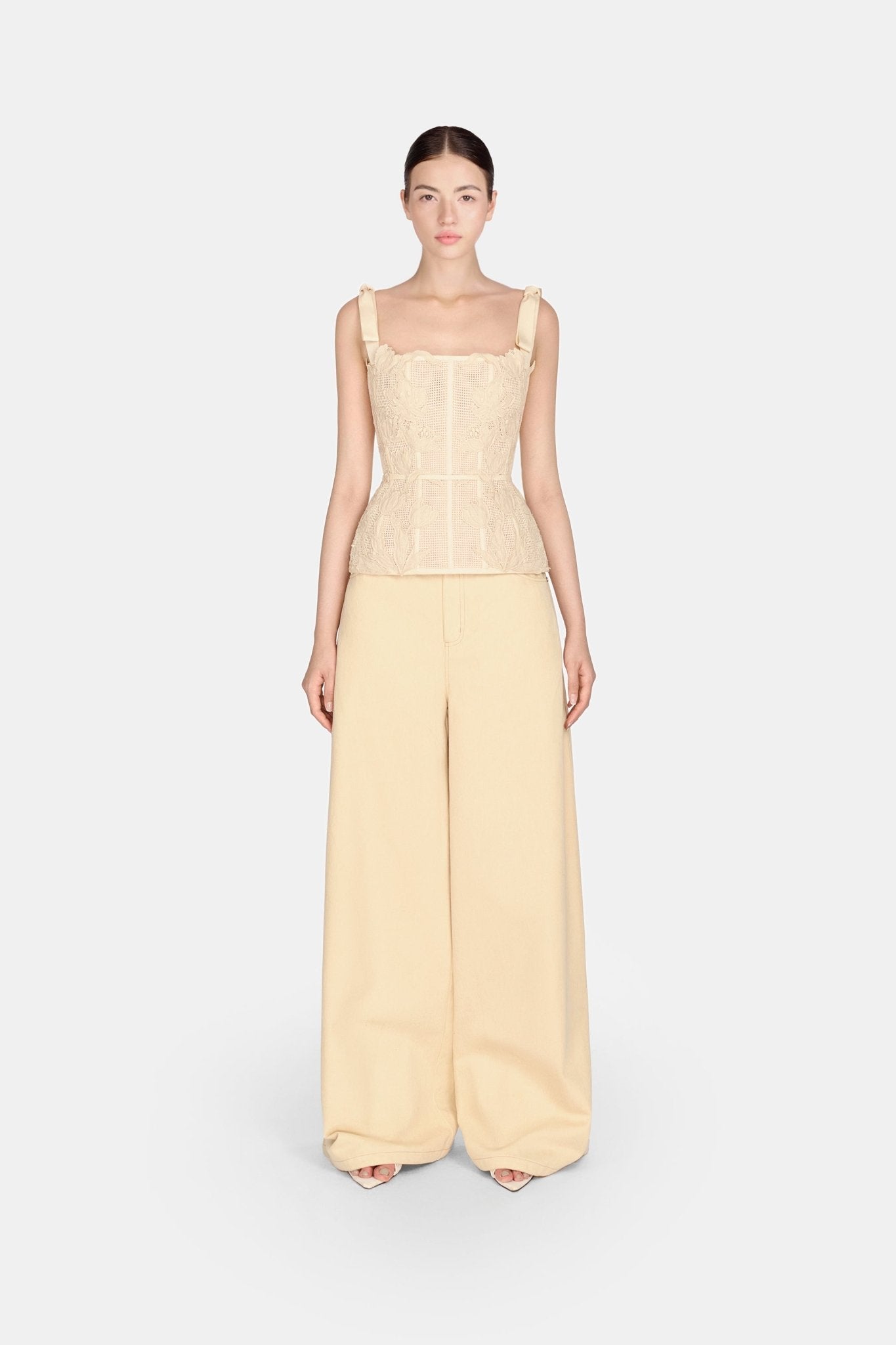 Beige Wide - leg Jeans - Montsand