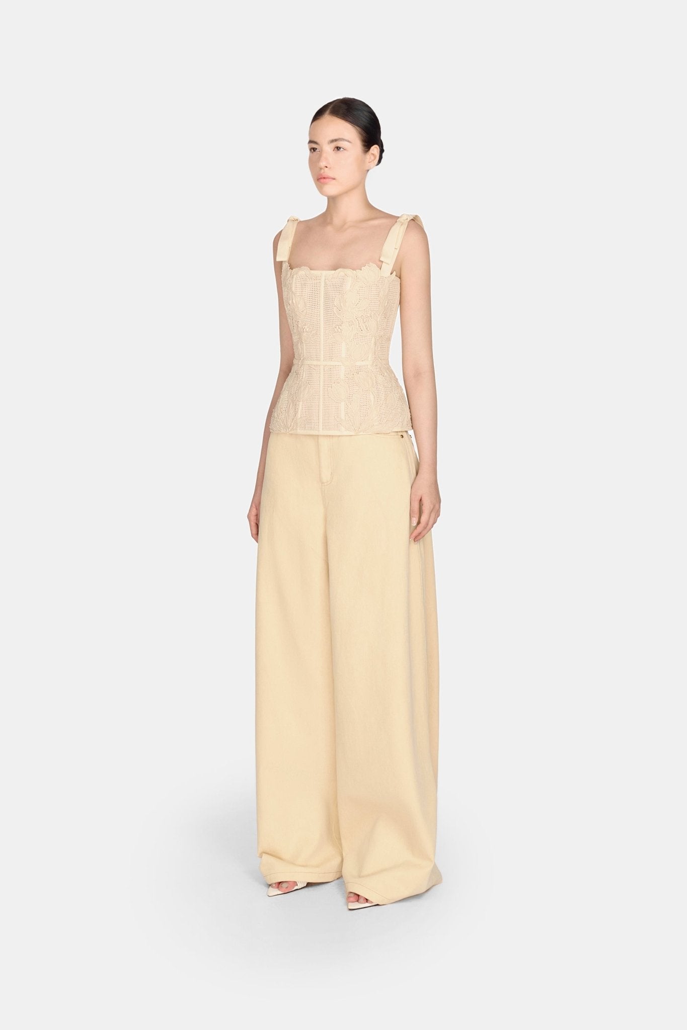 Beige Wide - leg Jeans - Montsand