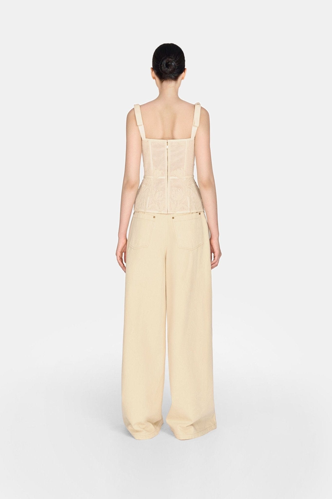 Beige Wide - leg Jeans - Montsand