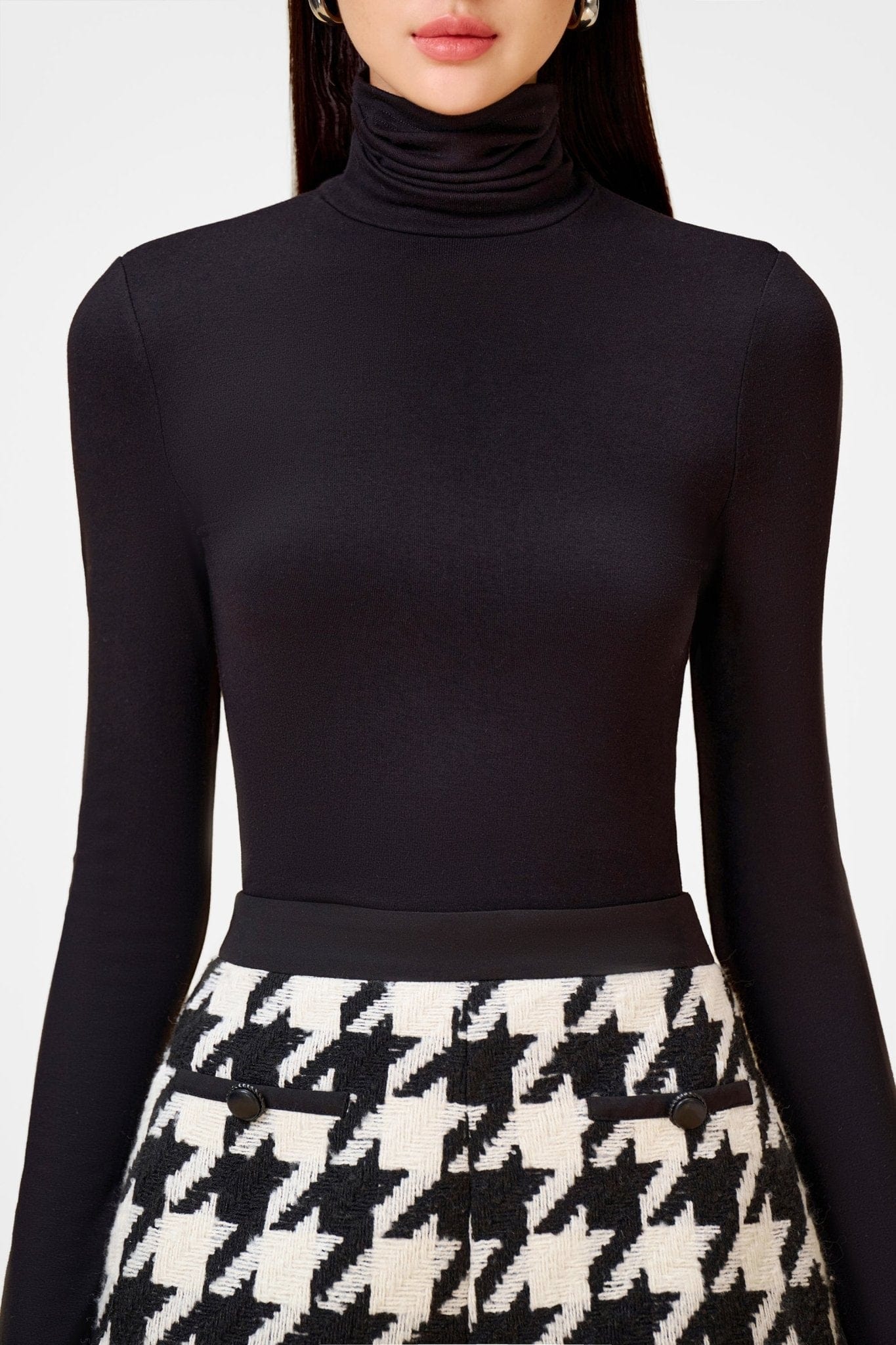 Black and White Houndstooth Shorts - Montsand