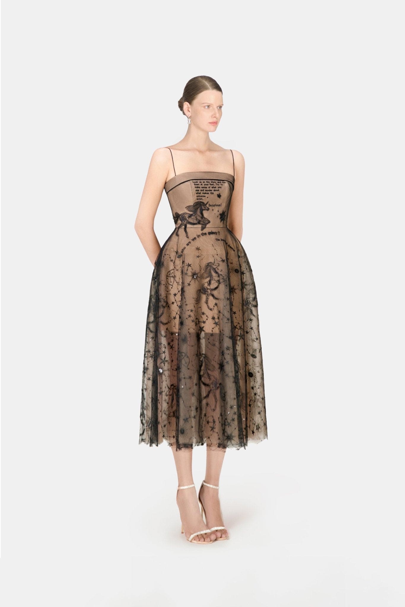 Black Beaded Embroidered Dress - Montsand