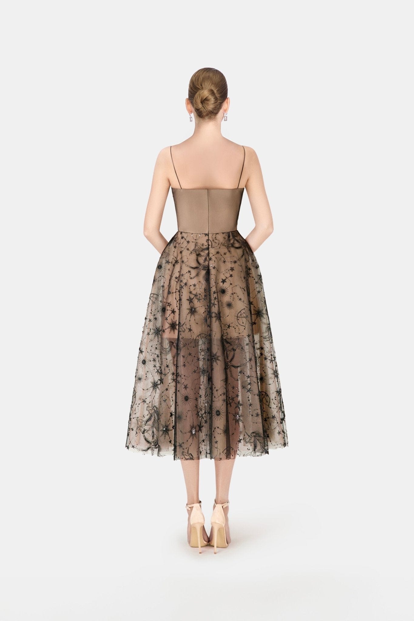 Black Beaded Embroidered Dress - Montsand