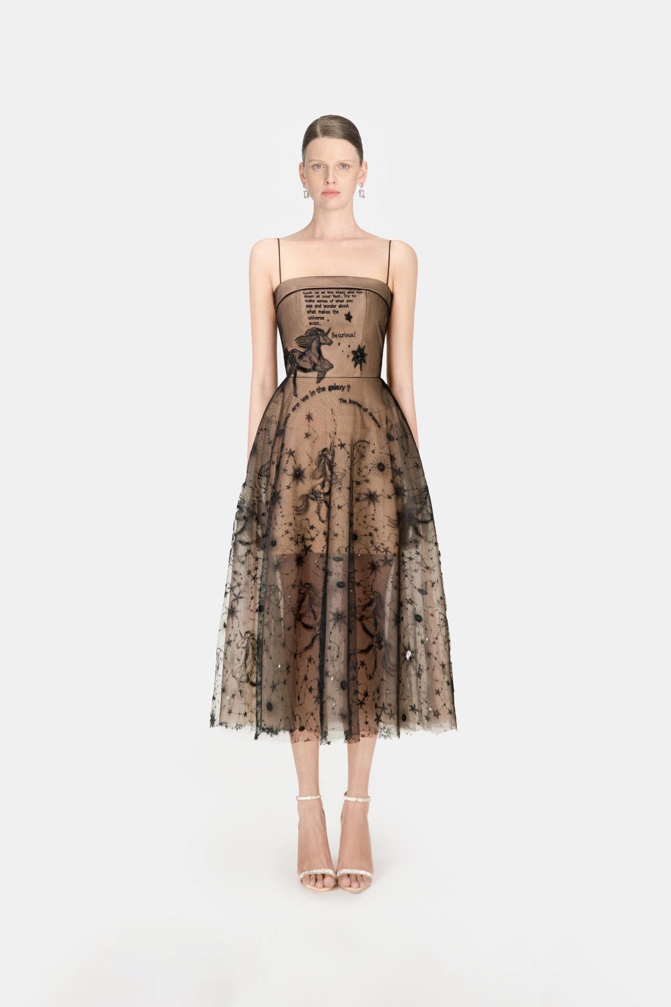 Black Beaded Embroidered Dress - Montsand