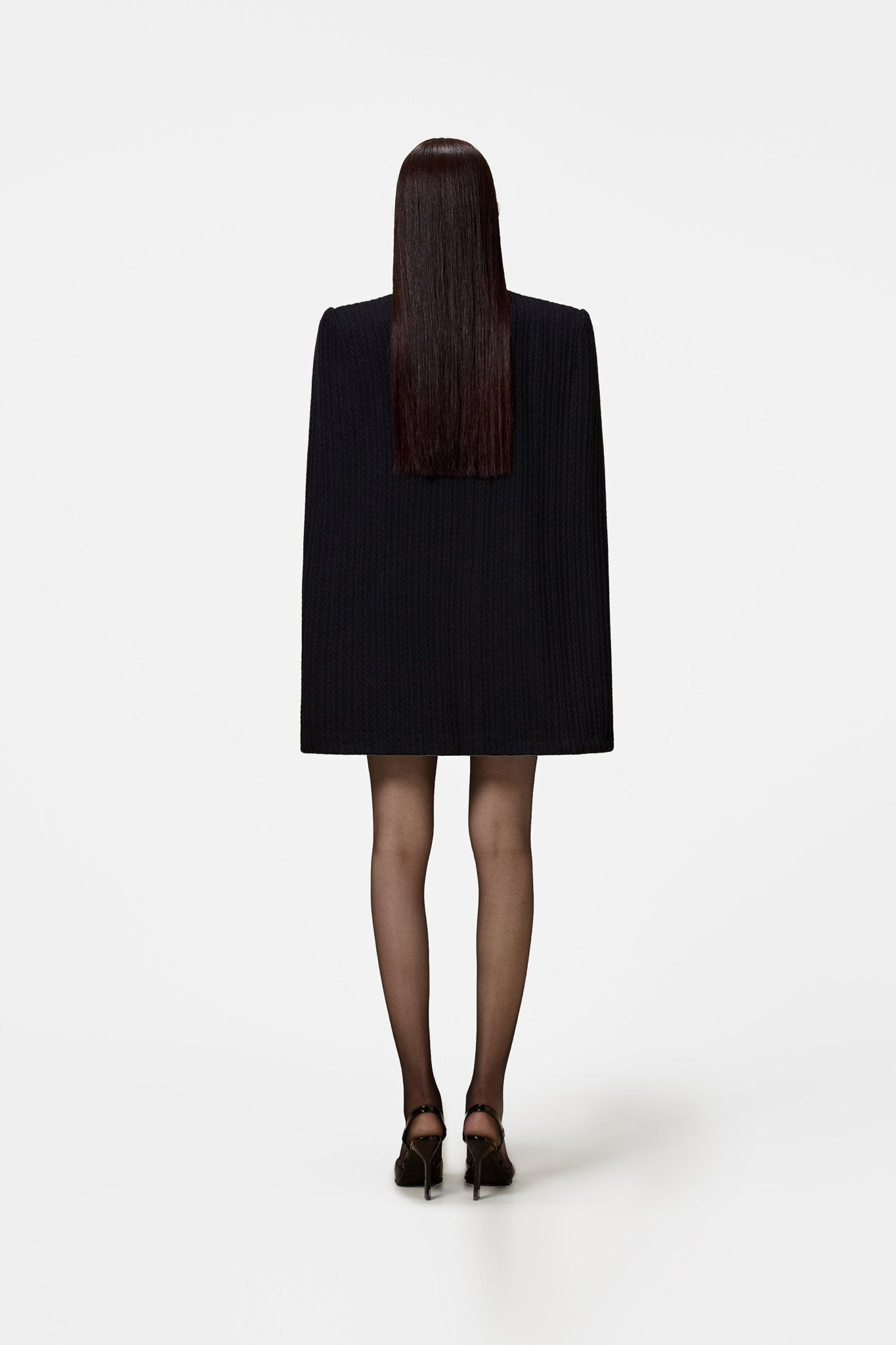 Black Beaded Knit Cape - Montsand