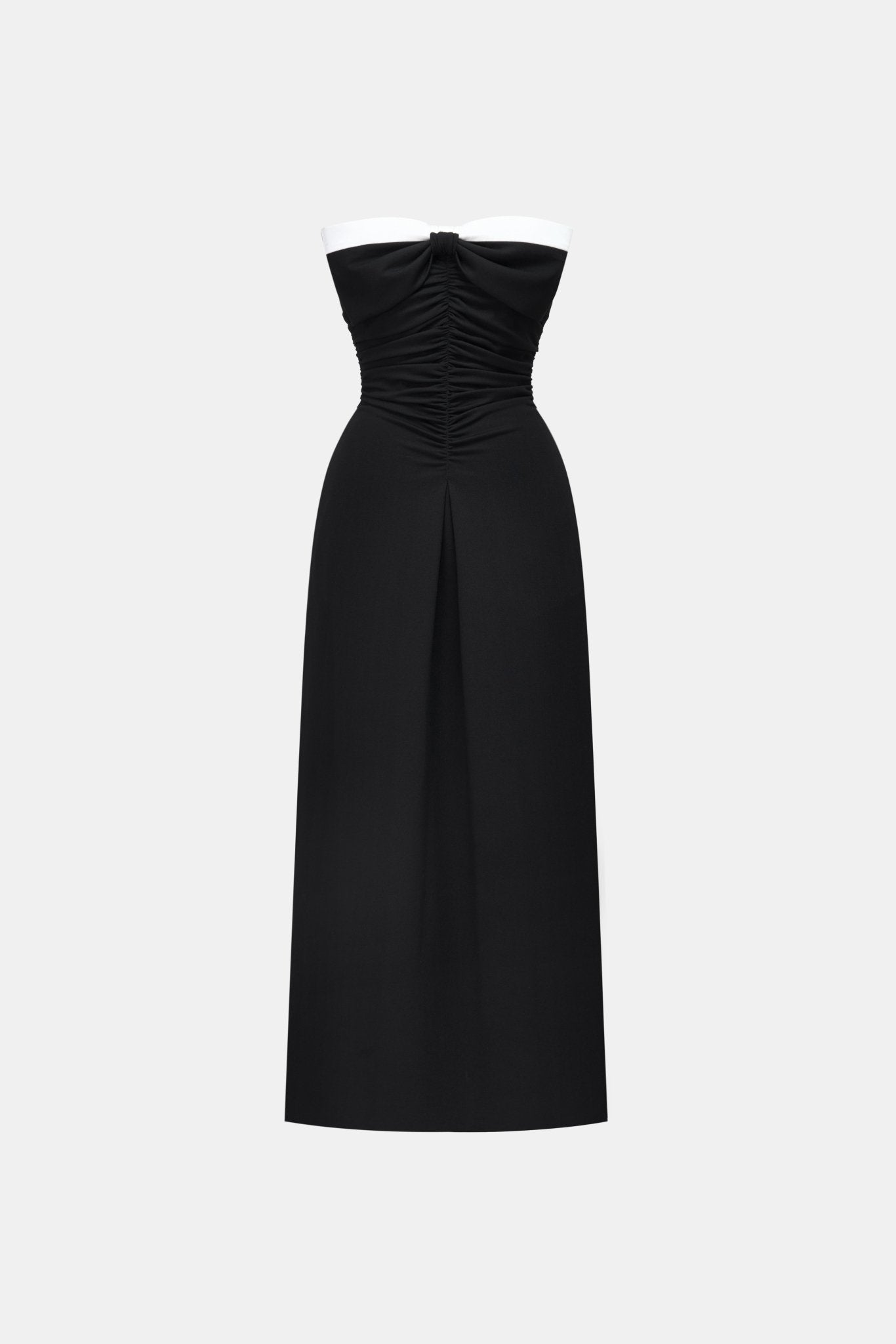 Black Bow Ruched Midi Dress Dresses Montsand