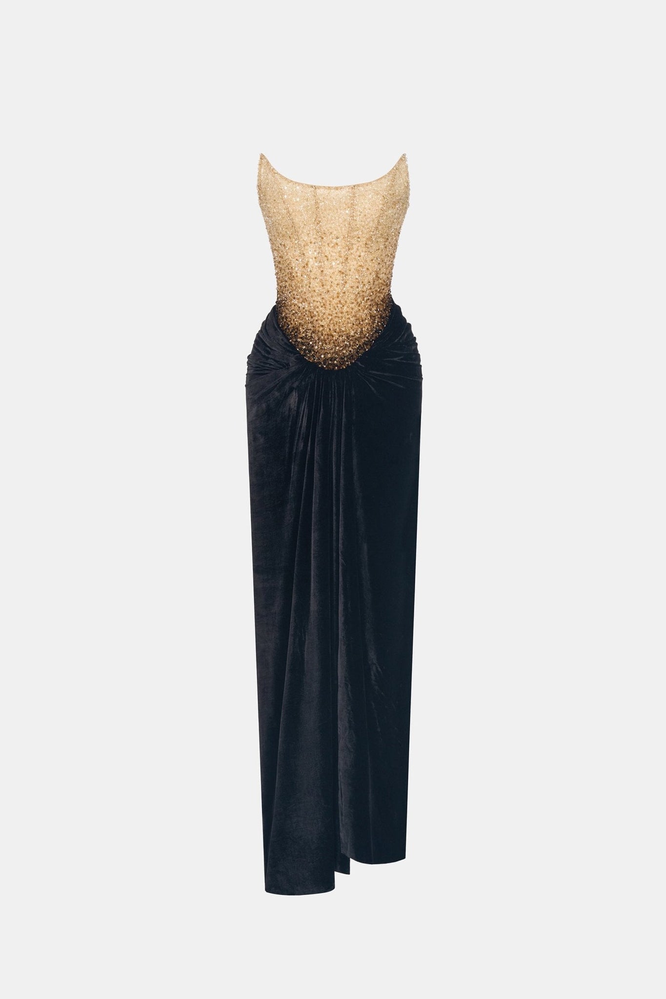 Black Champagne Crystalized Dress - Montsand