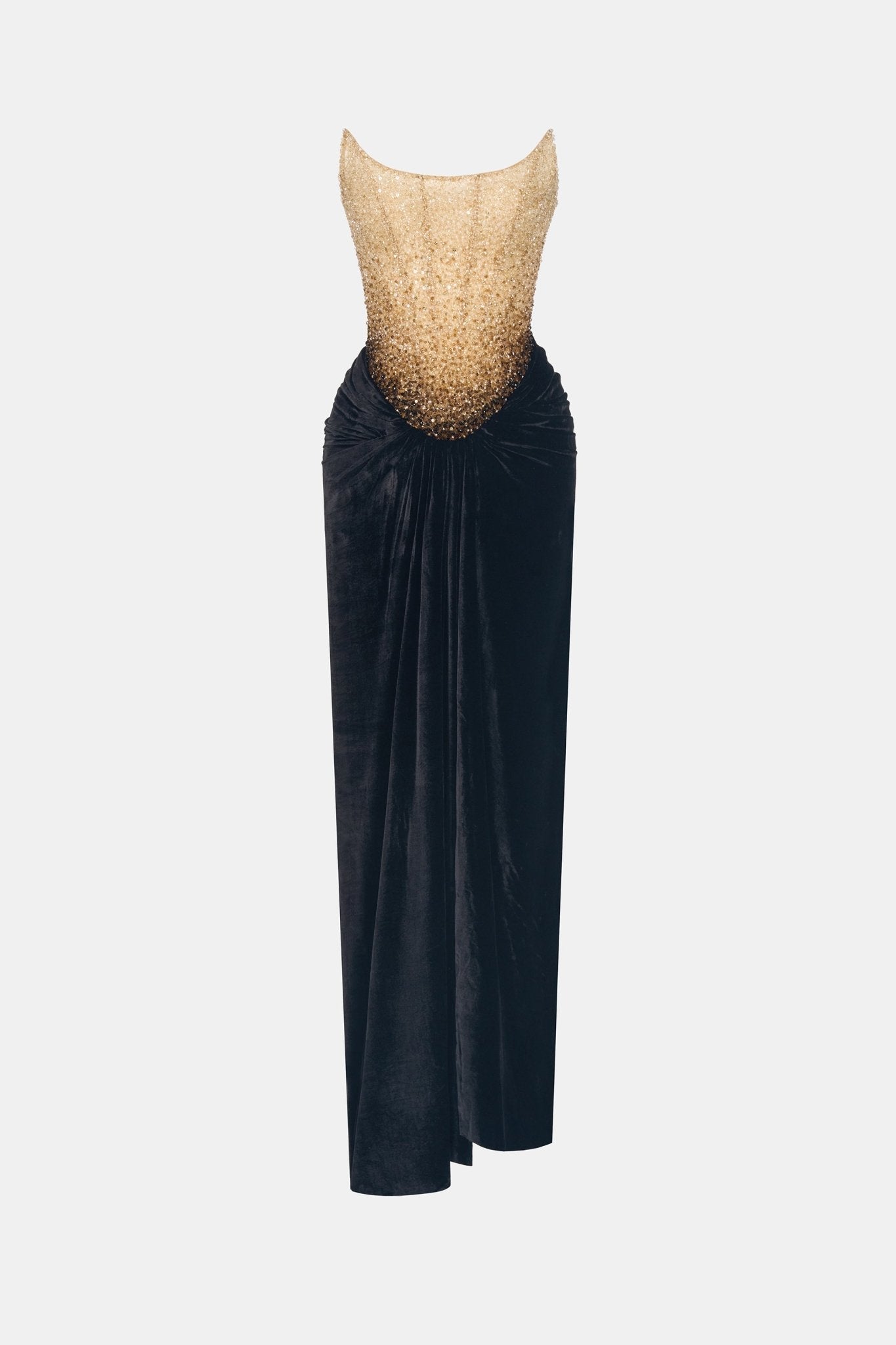 Black Champagne Crystalized Dress - Montsand