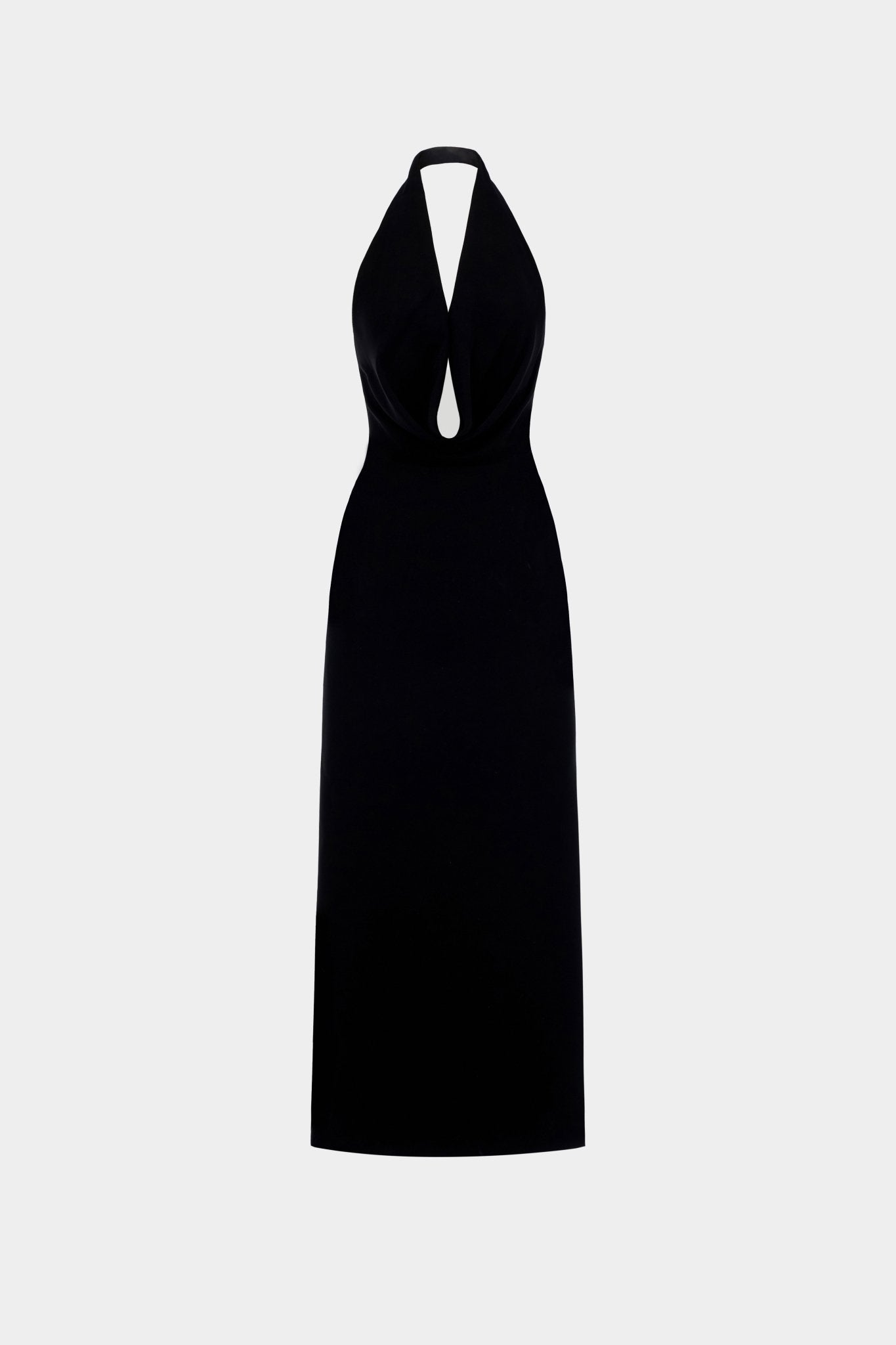 Black Cowl - neck Midi Dress - Montsand