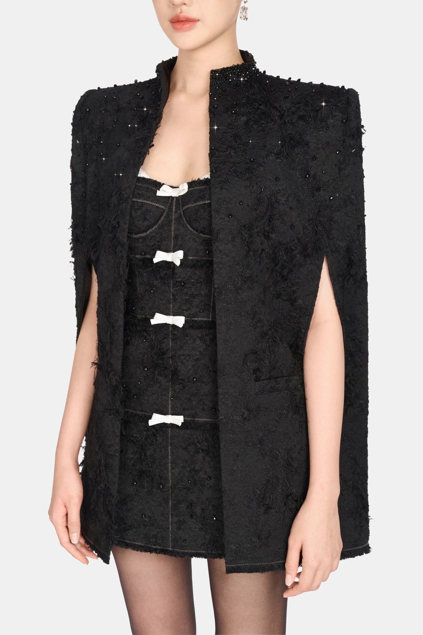 Black Crystal Beaded Cape - Montsand