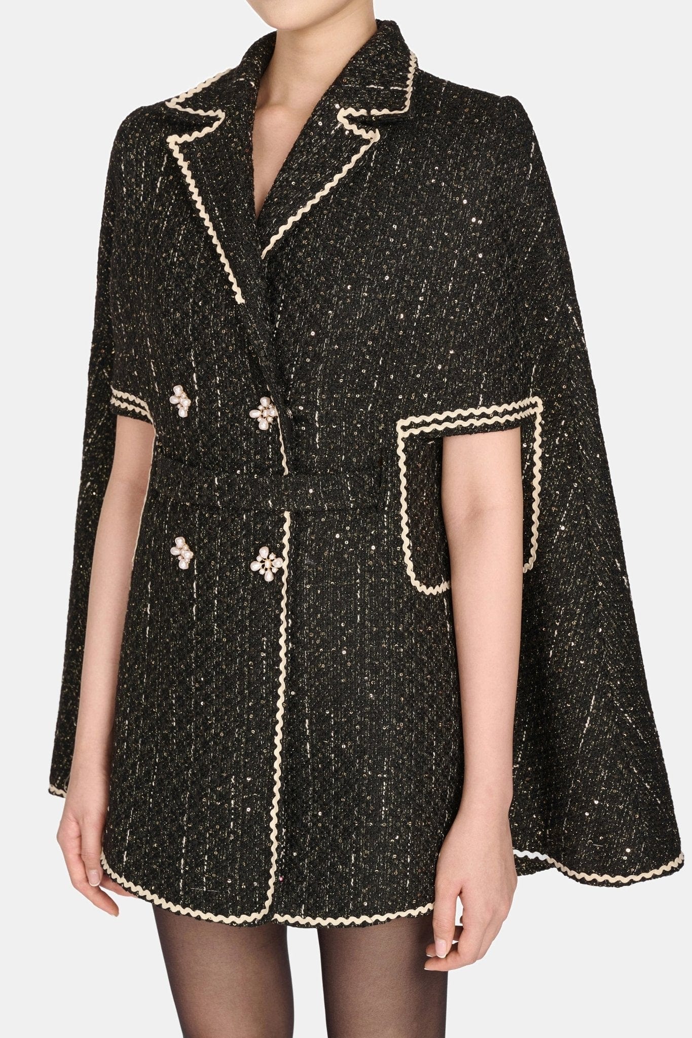 Black Double Breast Cape - Montsand