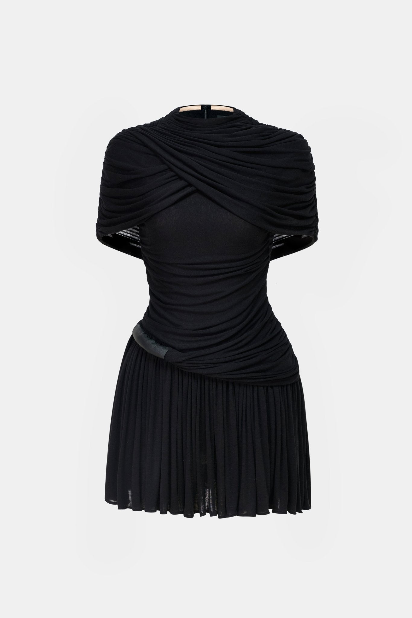 Black Draped Cape Mini Dress Dresses Montsand