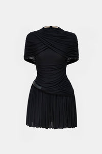 Black Draped Cape Mini Dress Dresses Montsand