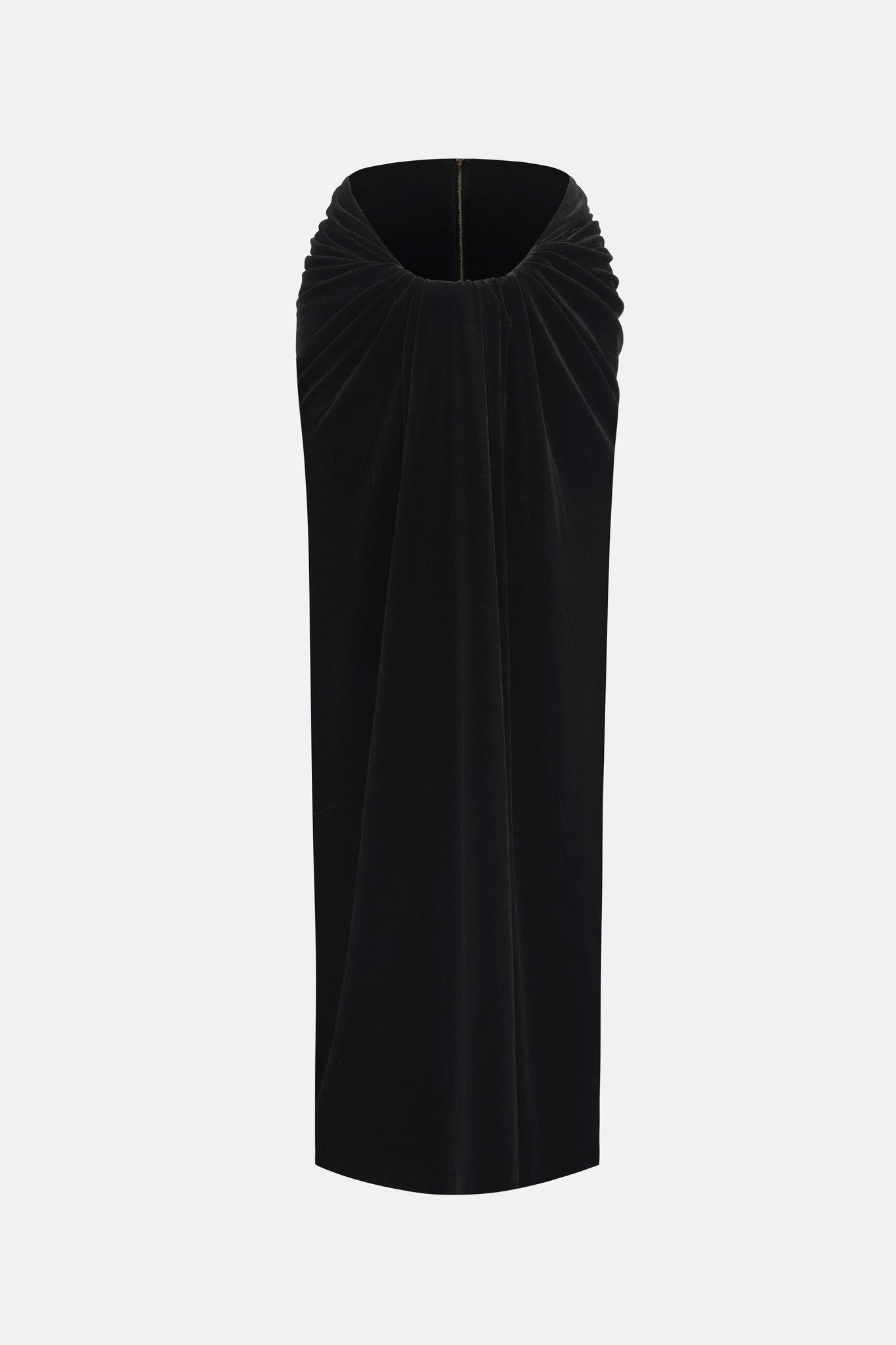 Black Draped Velvet Skirt - Montsand