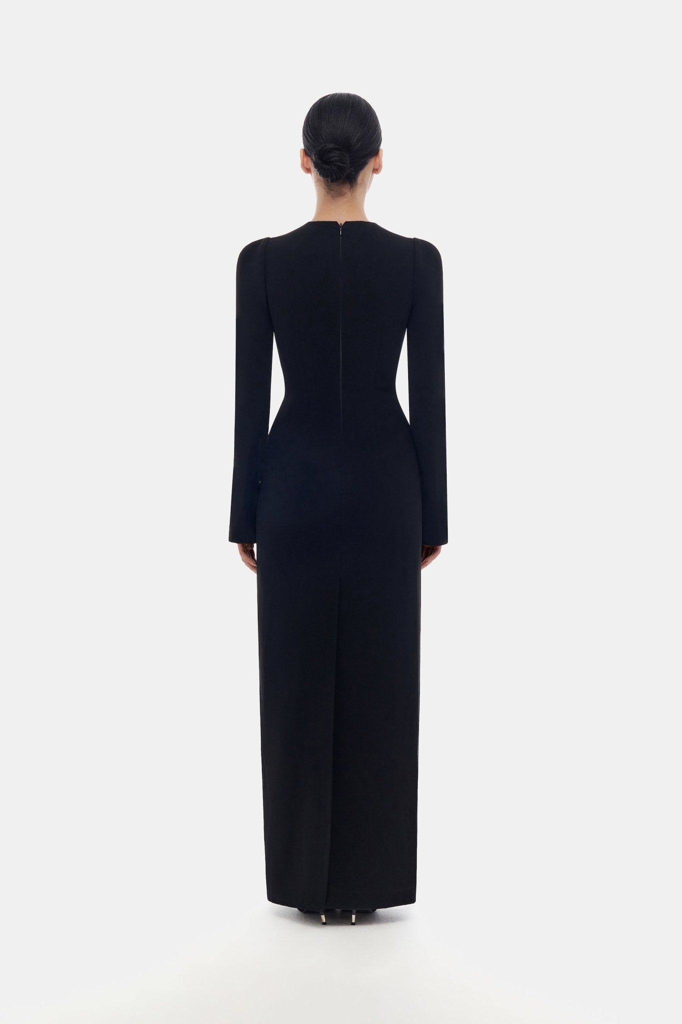 Black Faux - pearl Embellished Dress - Montsand