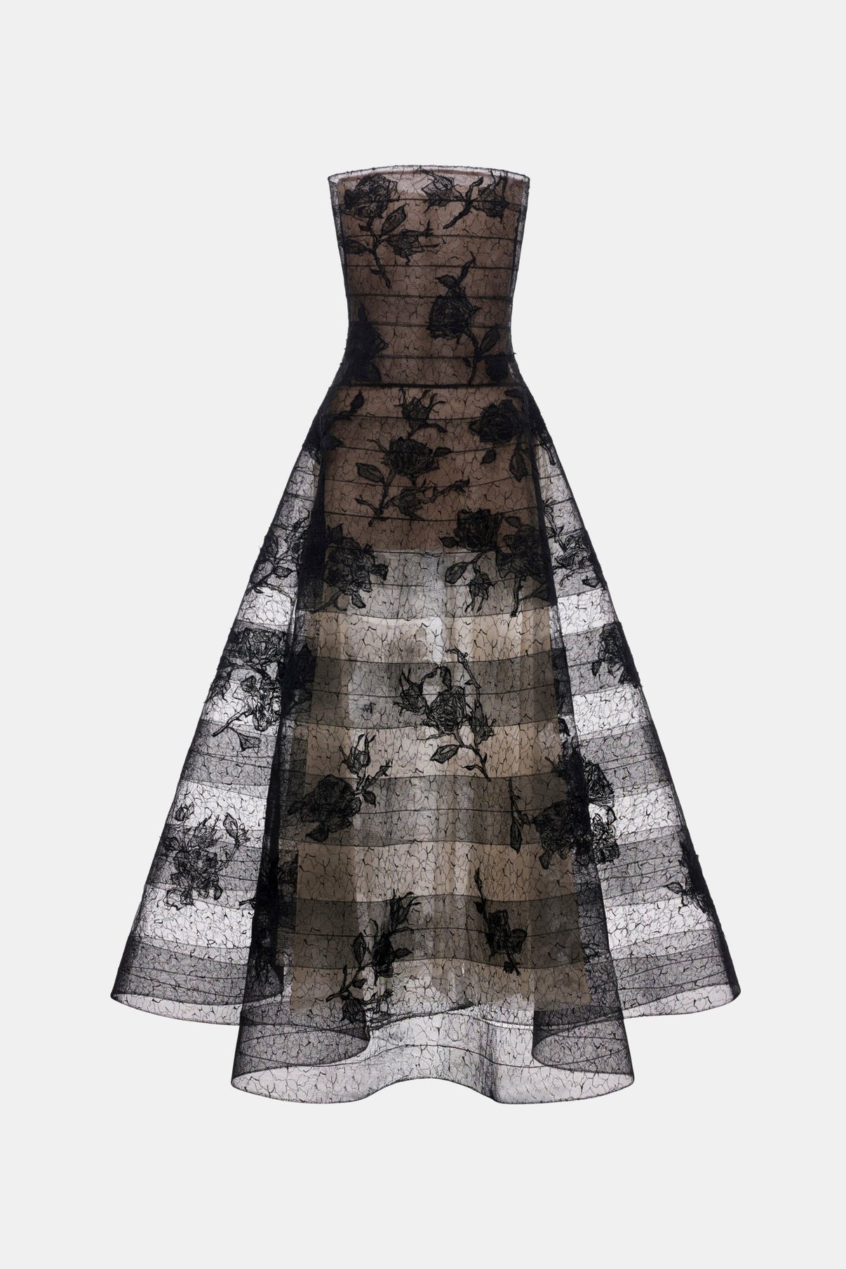 Black Floral Appliqué Maxi Dress – Montsand