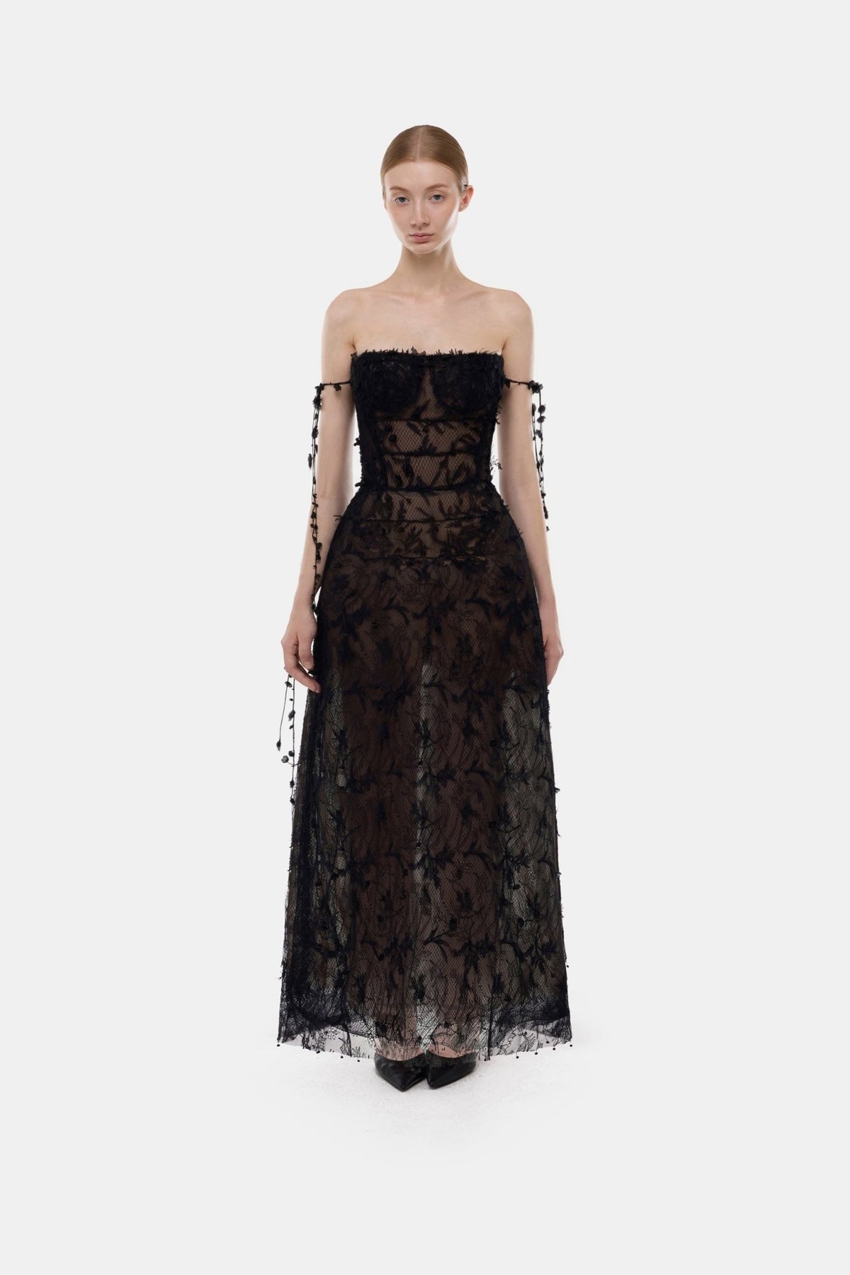 Black Floral String Maxi Dress - Montsand