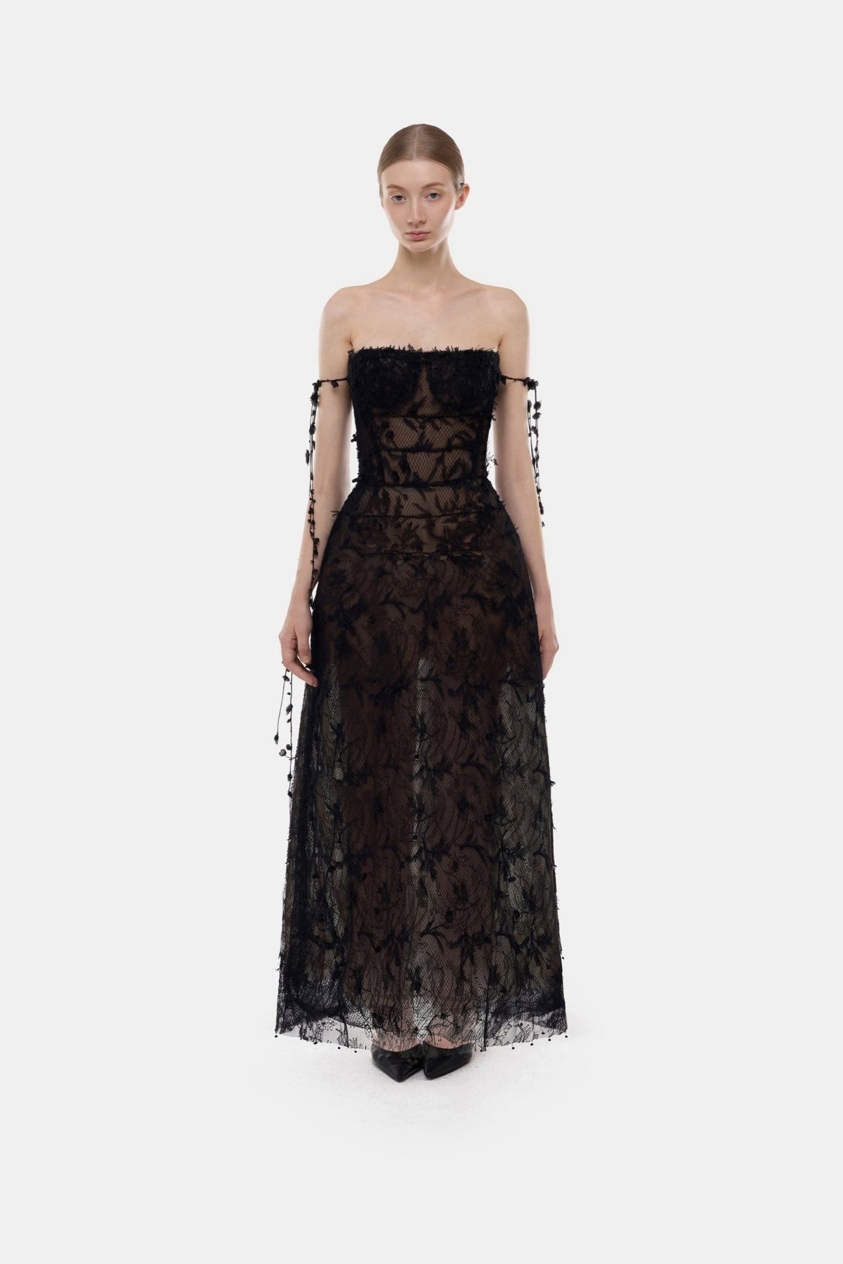 Black Floral String Maxi Dress - Montsand