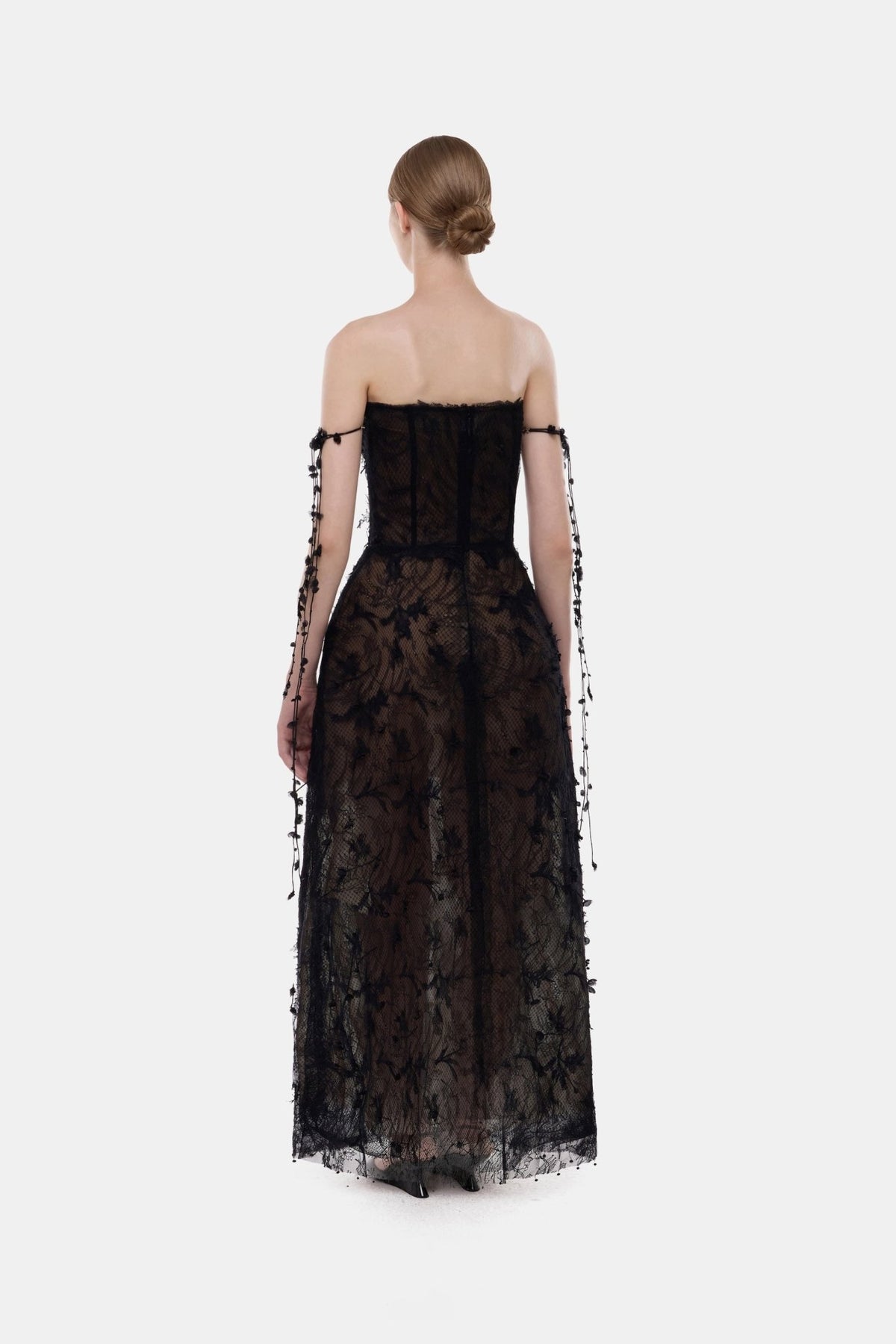 Black Floral String Maxi Dress - Montsand