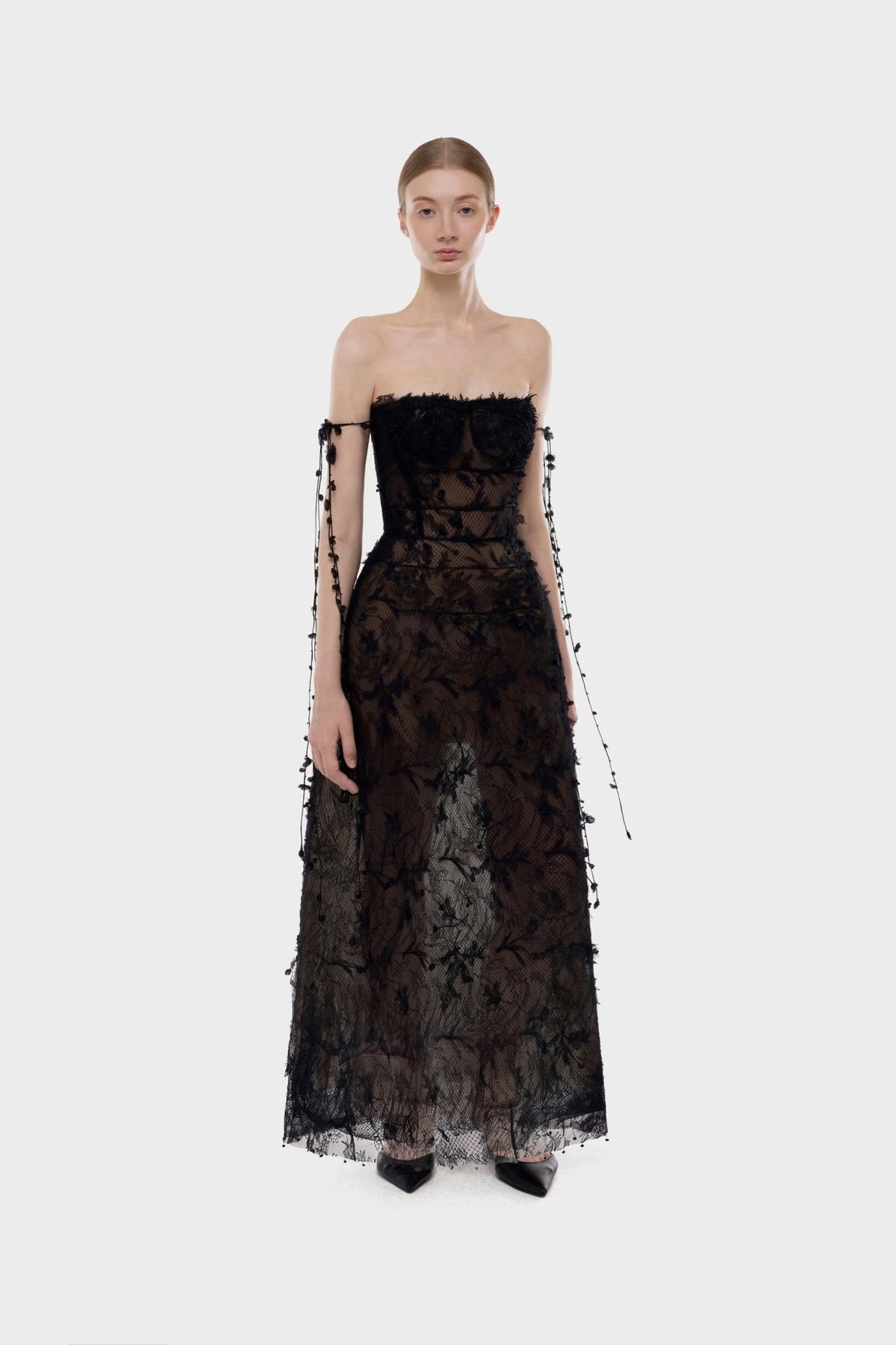 Black Floral String Maxi Dress - Montsand