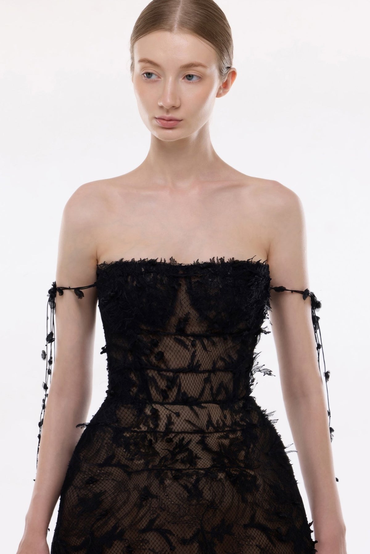 Black Floral String Mini Dress - Montsand