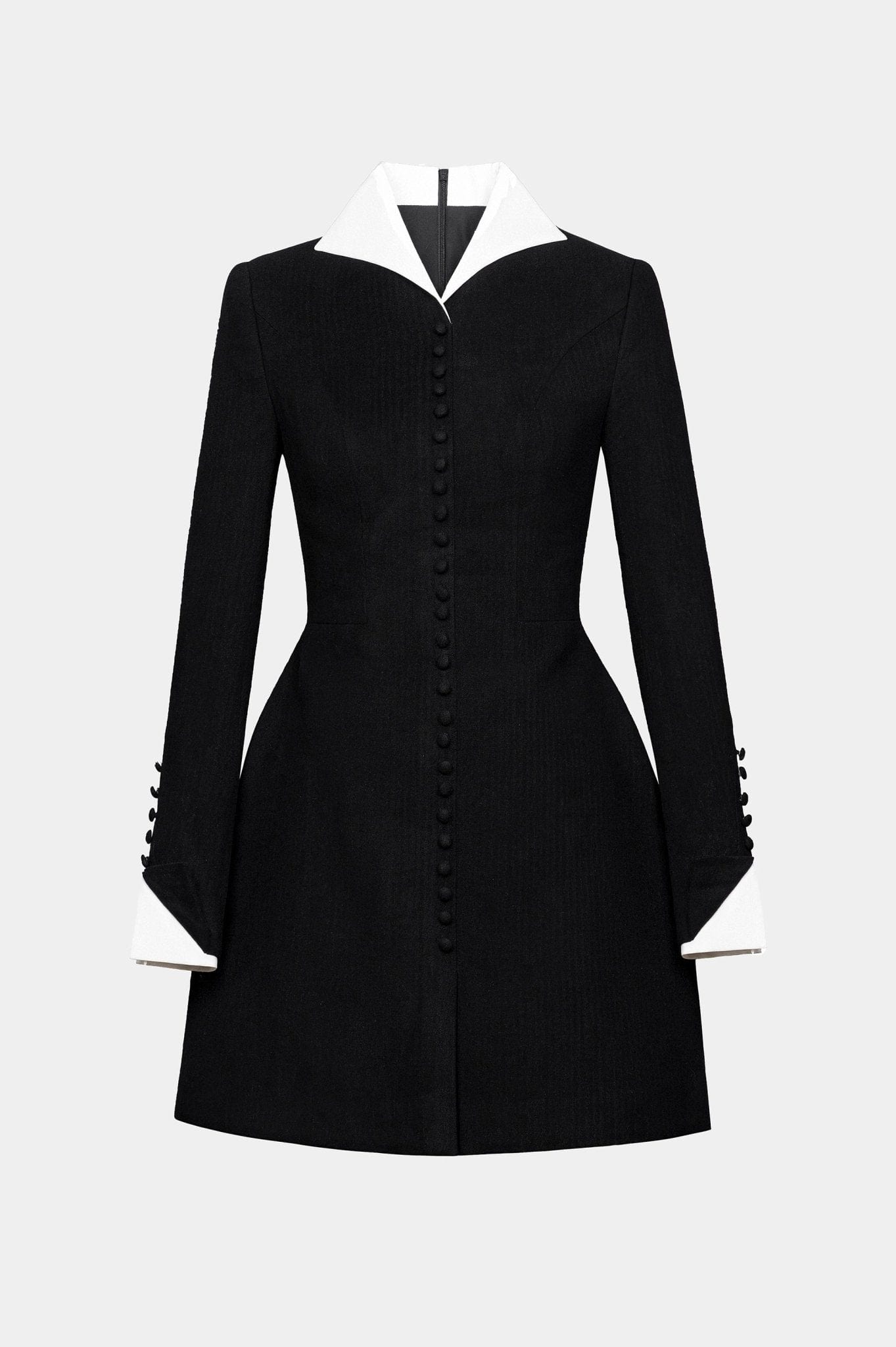 Black Herringbone Mini Dress - Montsand