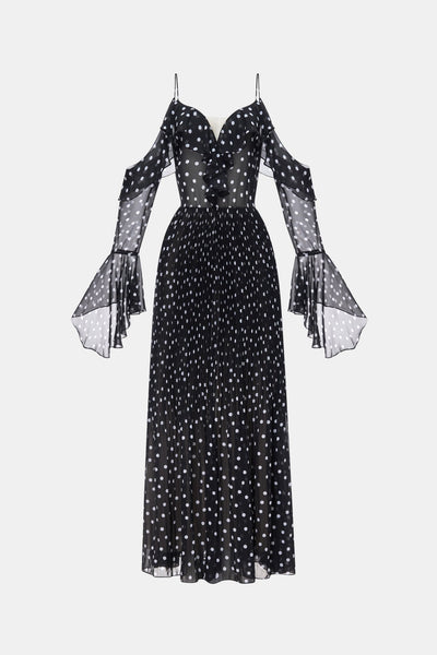flutter sleeve dress blue Sail to Sable Flutter Sleeve Eyelet Midi Dress main image 1