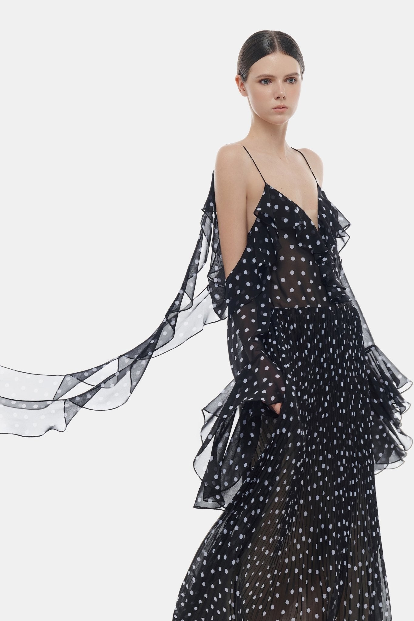 loose flowing dress Black Off-shoulder Flowing Dress XL