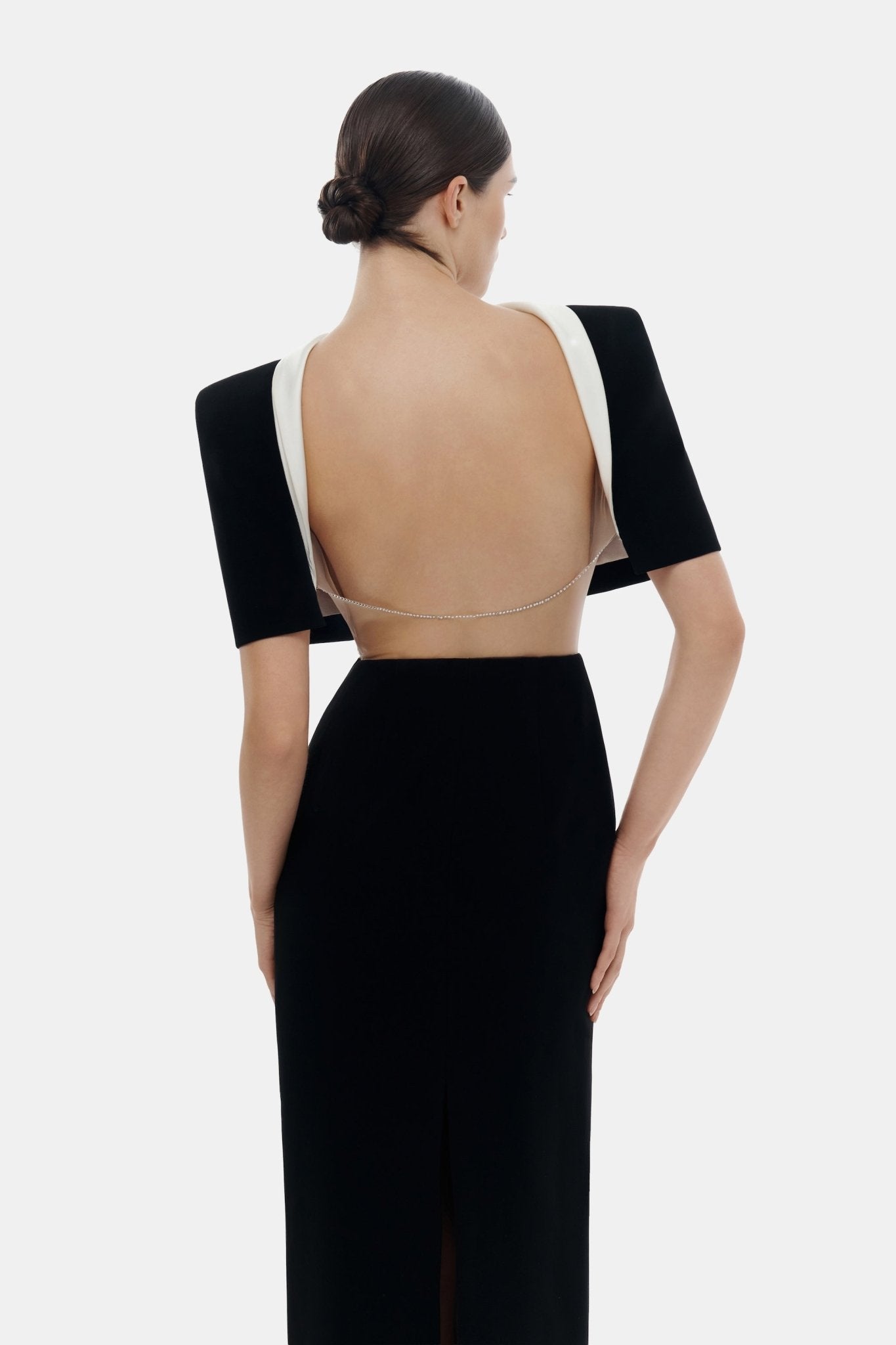 Black Open-back Cape Midi Dress S Black Open-back Cape Midi Dress S