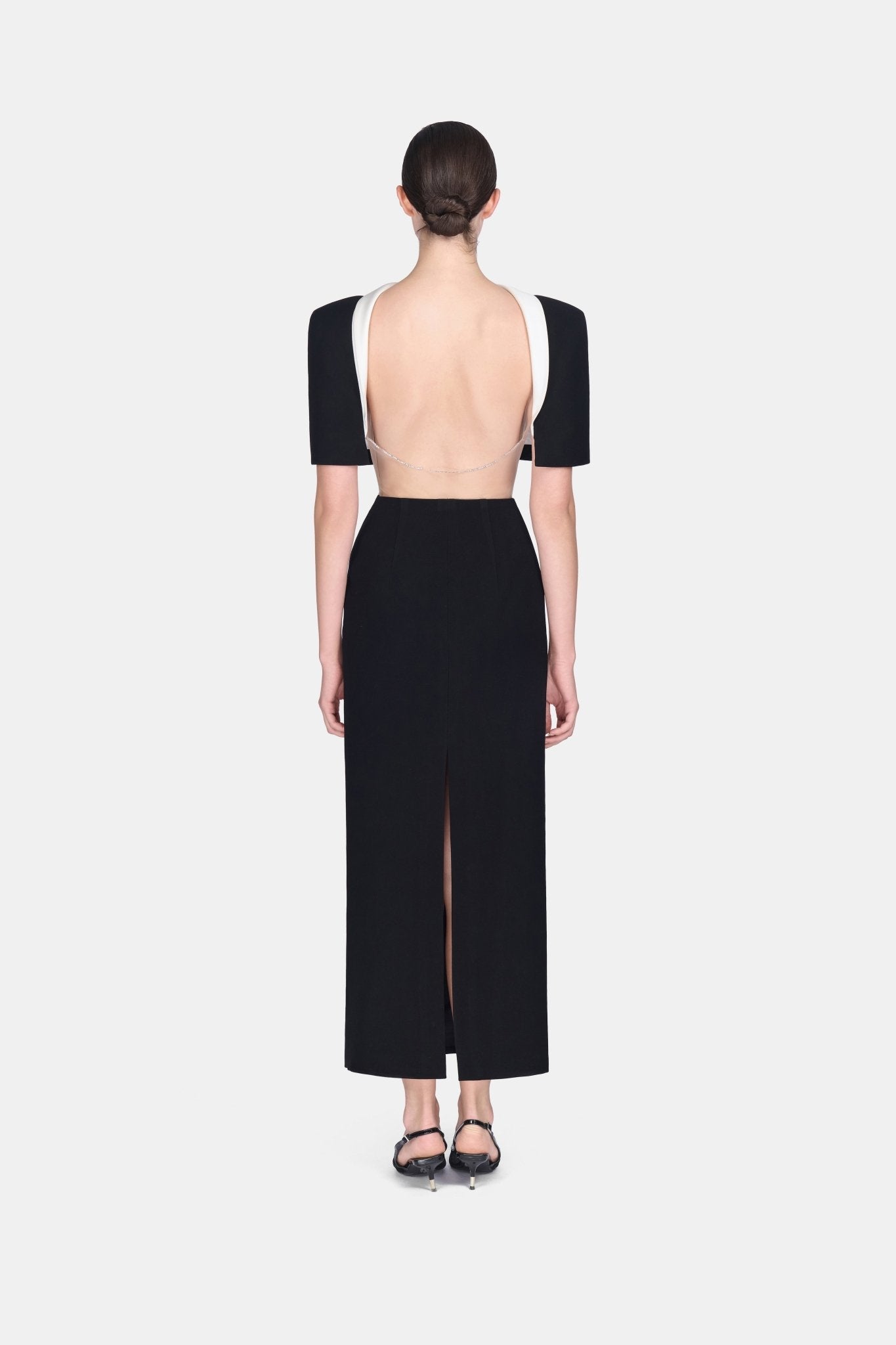 Black Open - back Cape Maxi Dress - Montsand