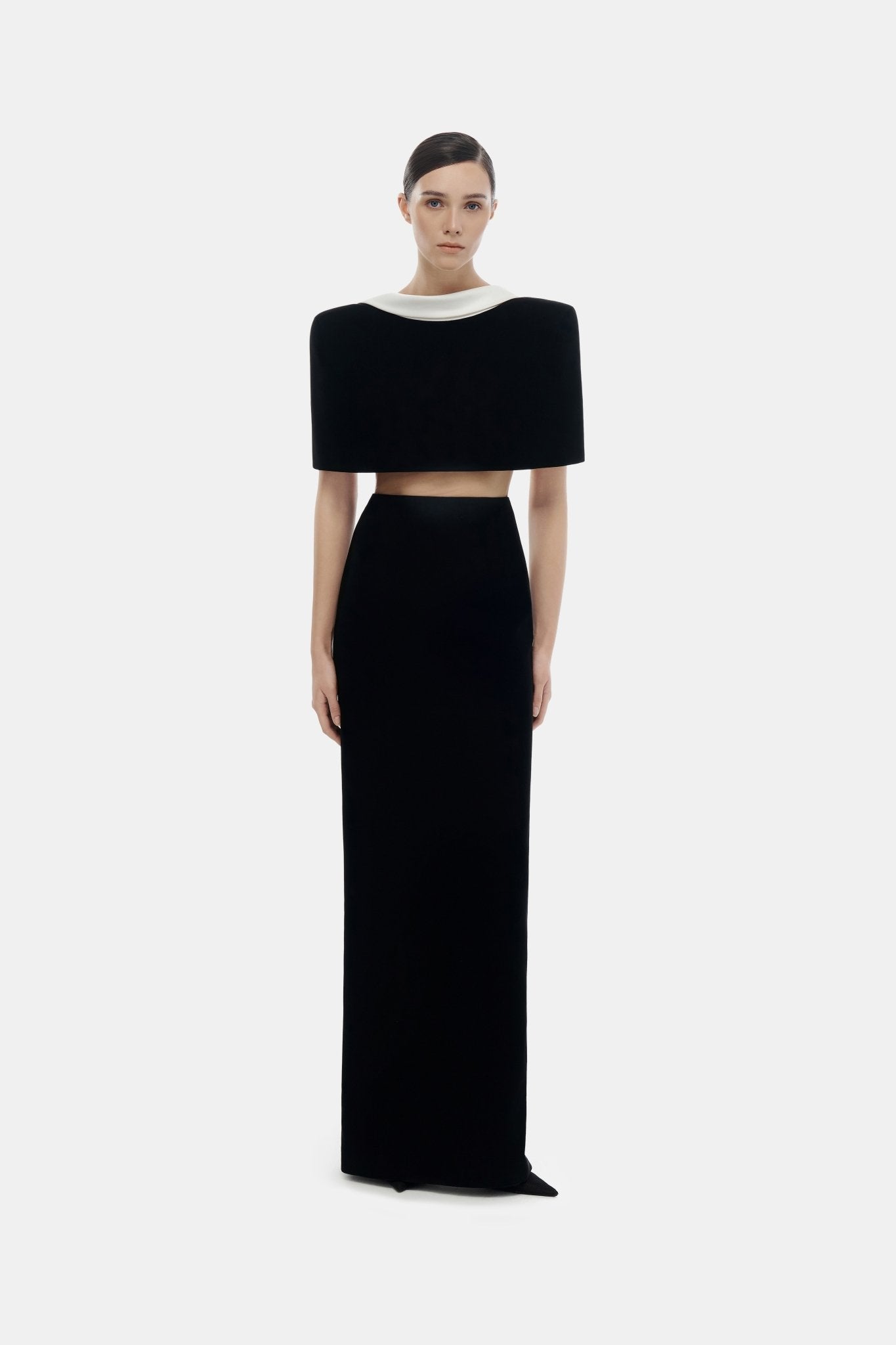 Black Open-back Cape Maxi Dress XXL