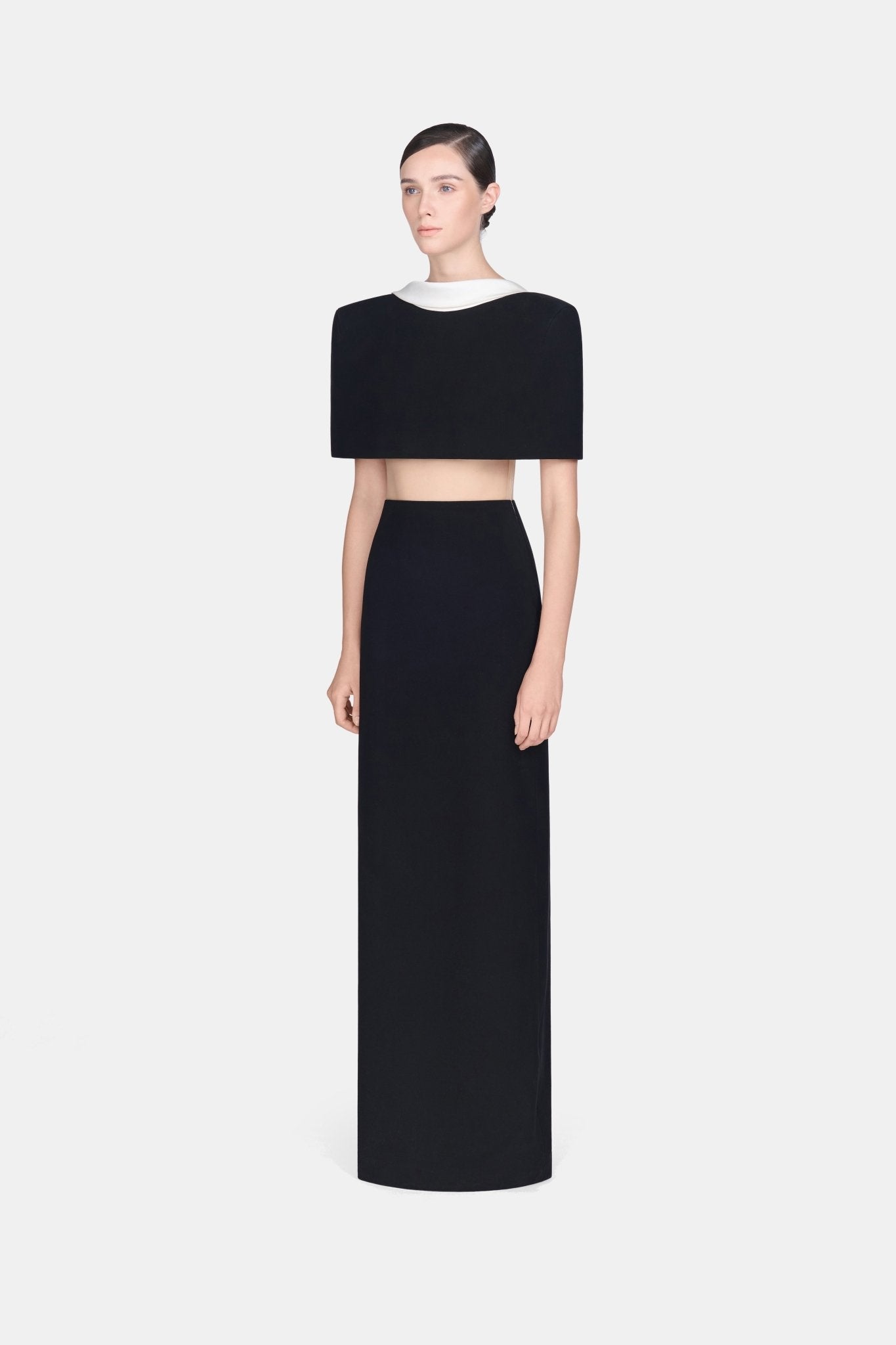 Black Open - back Cape Maxi Dress - Montsand
